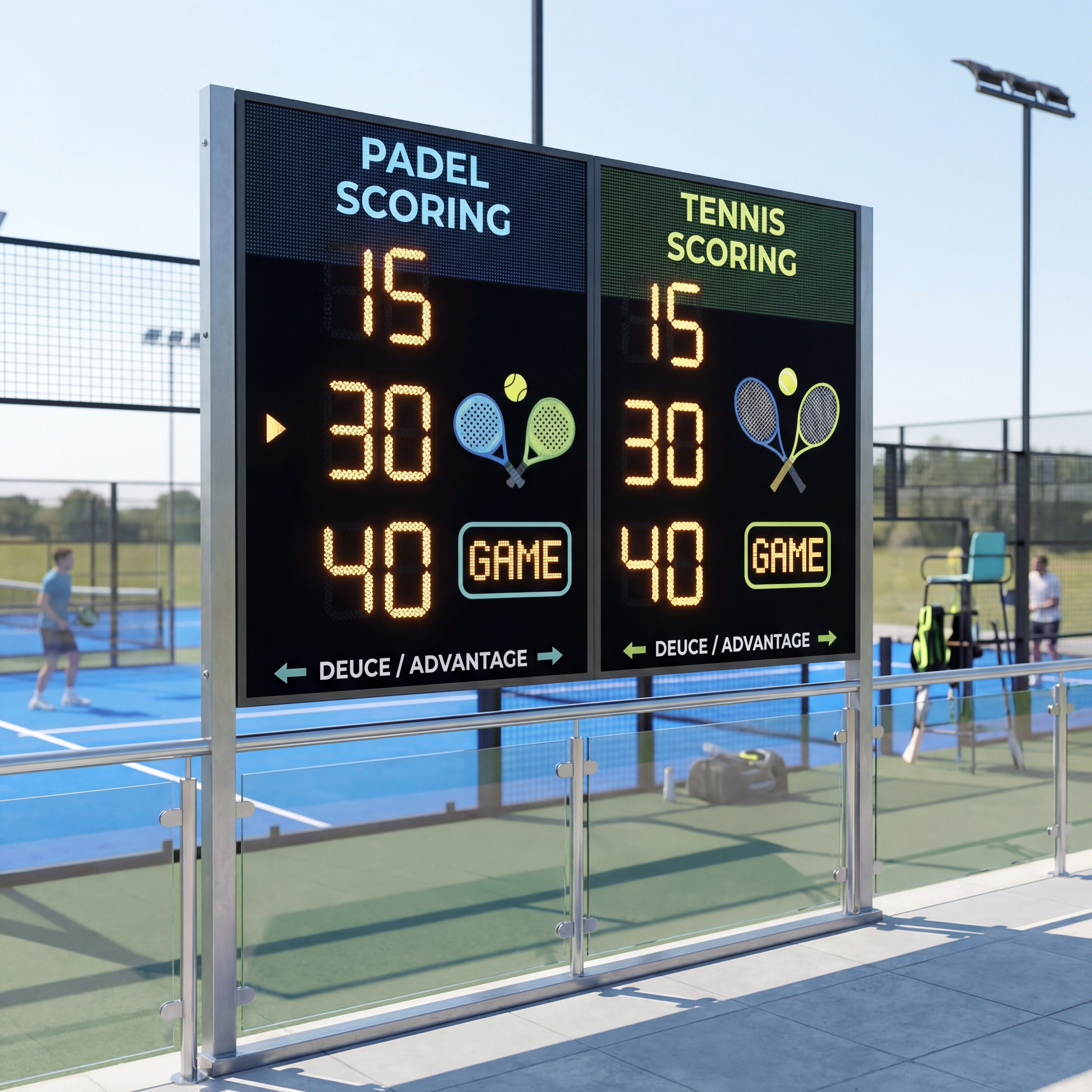 Padel vs Tennis Scoring System Infographic