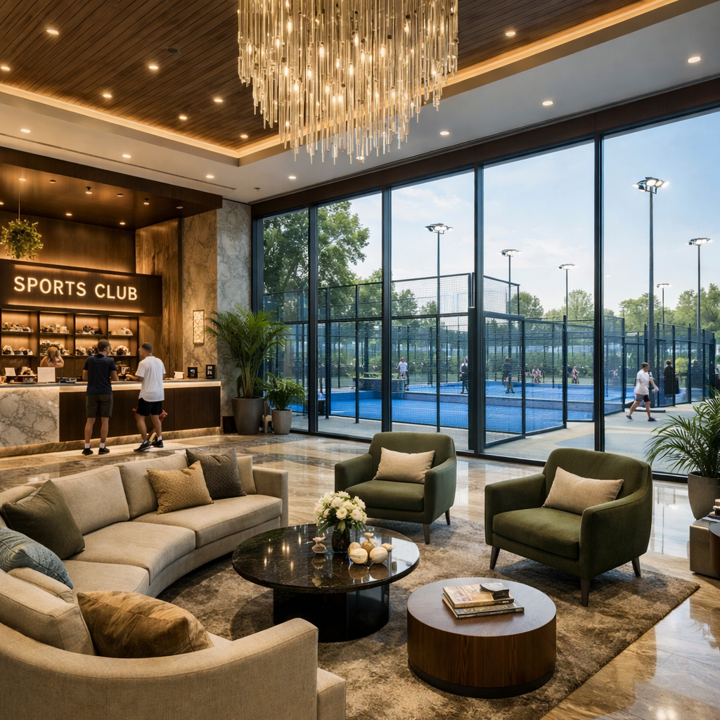 sports club lobby rendering