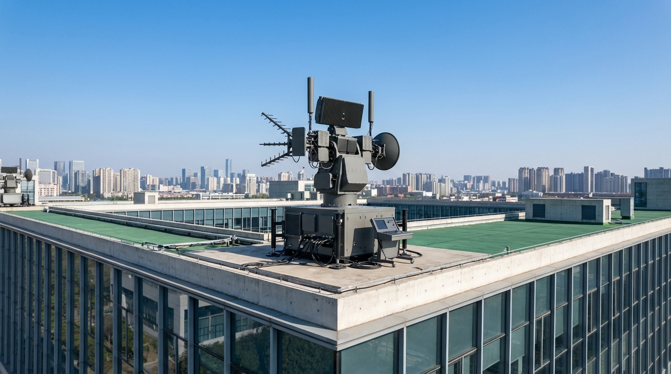 Institutional anti drone jamming system