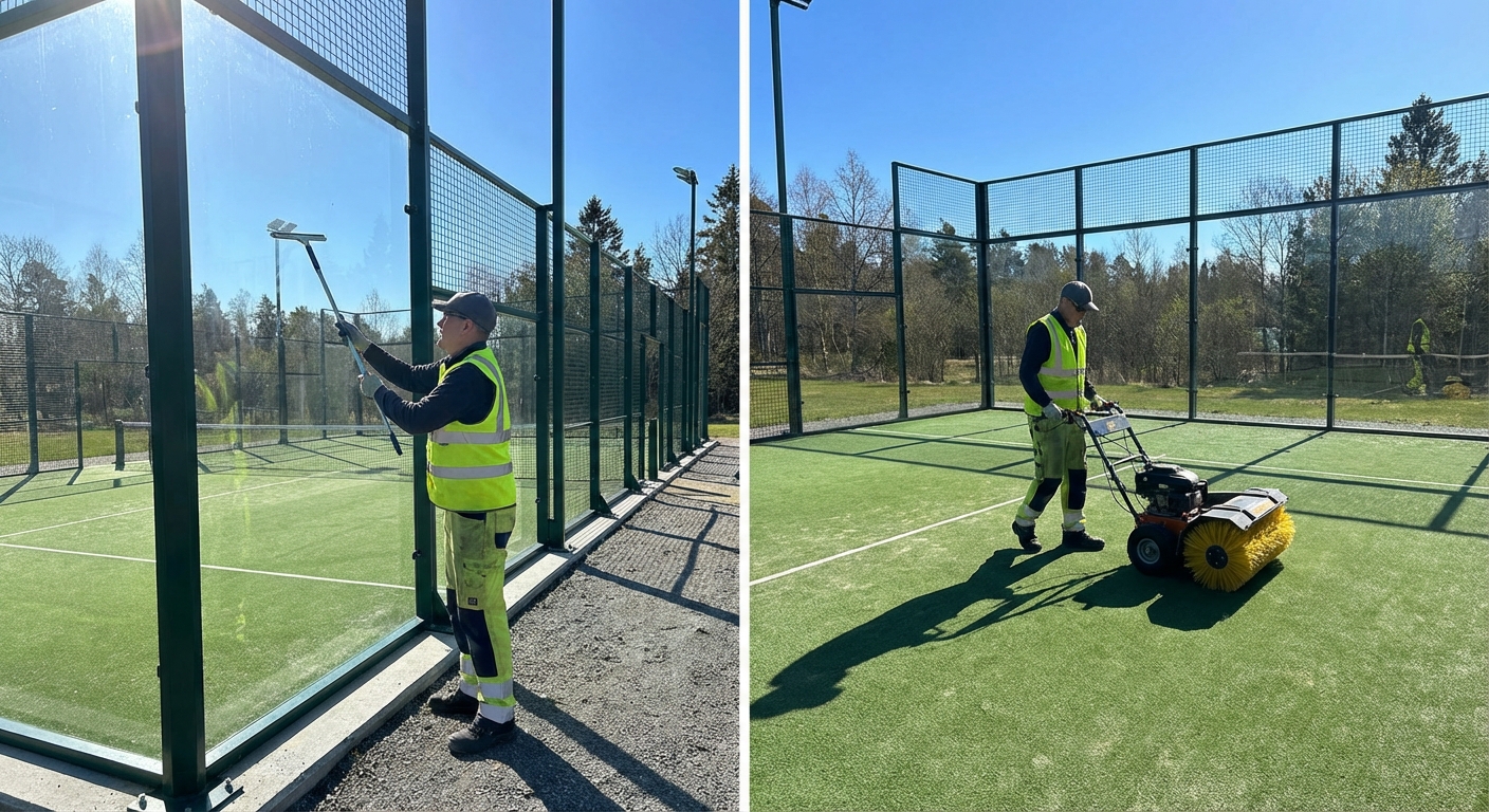 padel court maintenance cleaning
