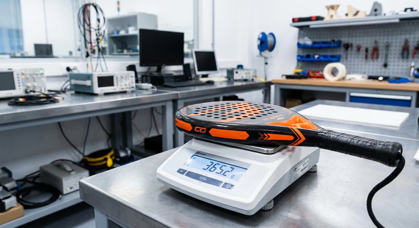 padel racket weight measurement