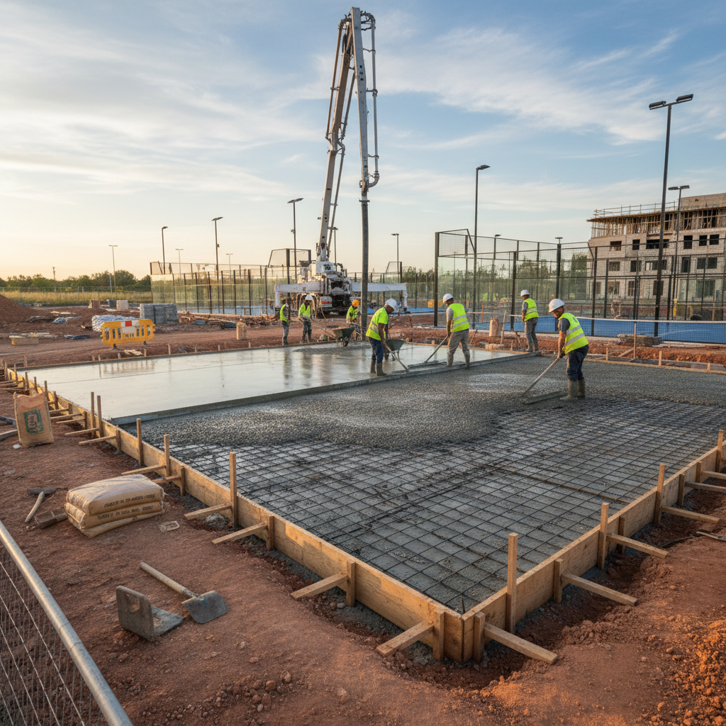 padel court foundation construction