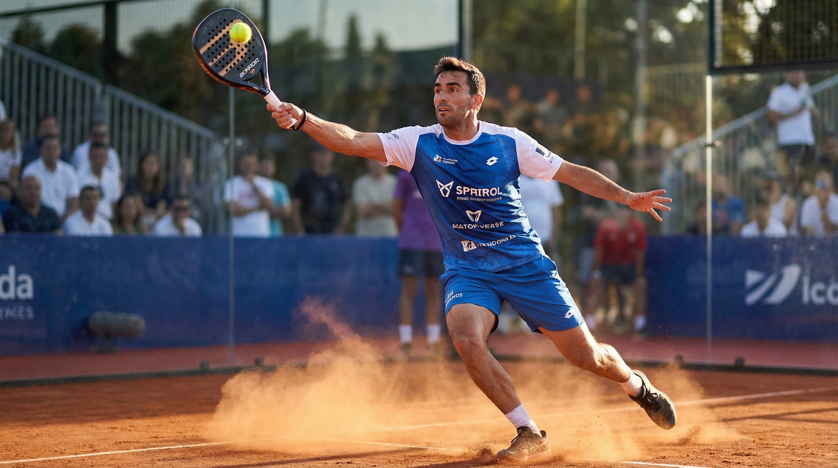 Professional player executing a high-power action shot