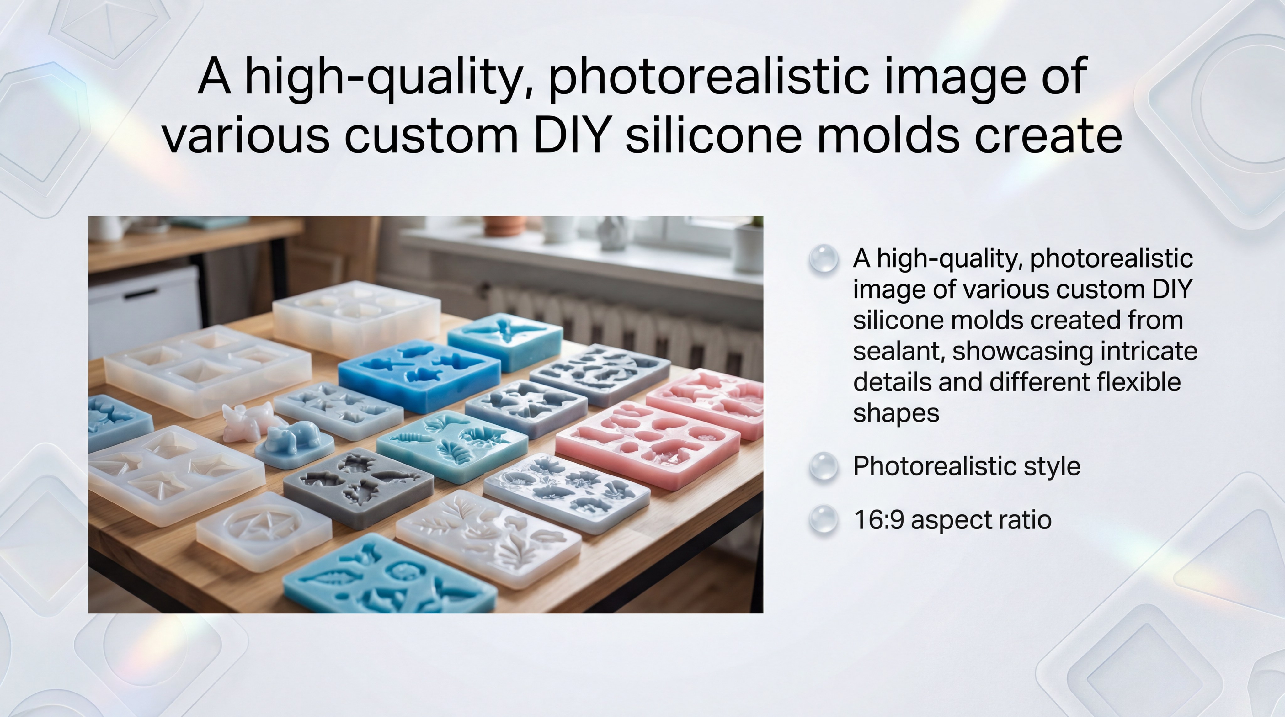 Various custom DIY silicone molds created from sealant