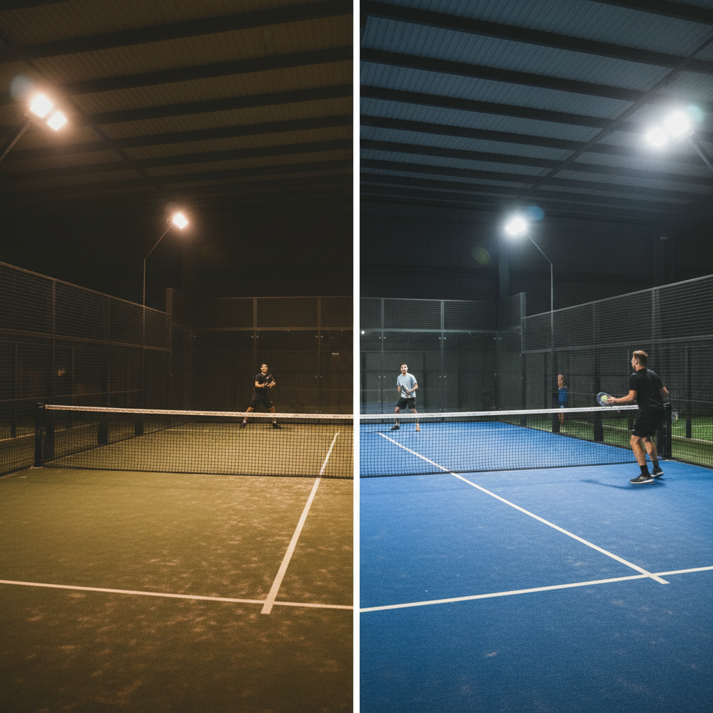 padel court lighting comparison