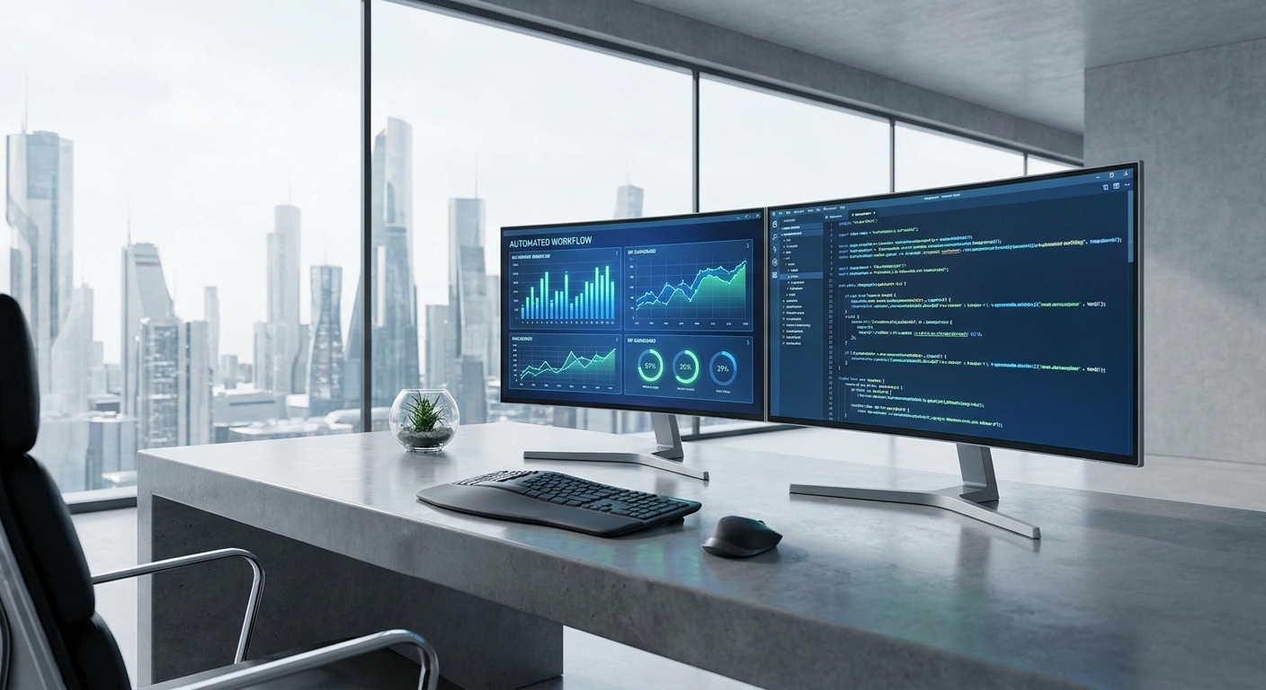 futuristic minimalist workstation