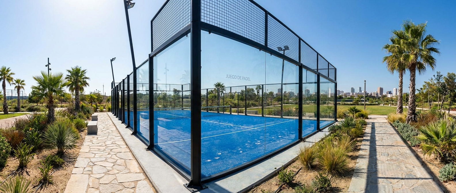 Padel court panoramic outdoor
