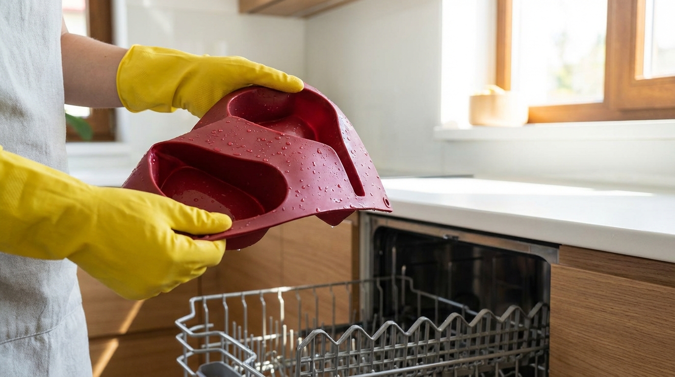 Clean red baking mold