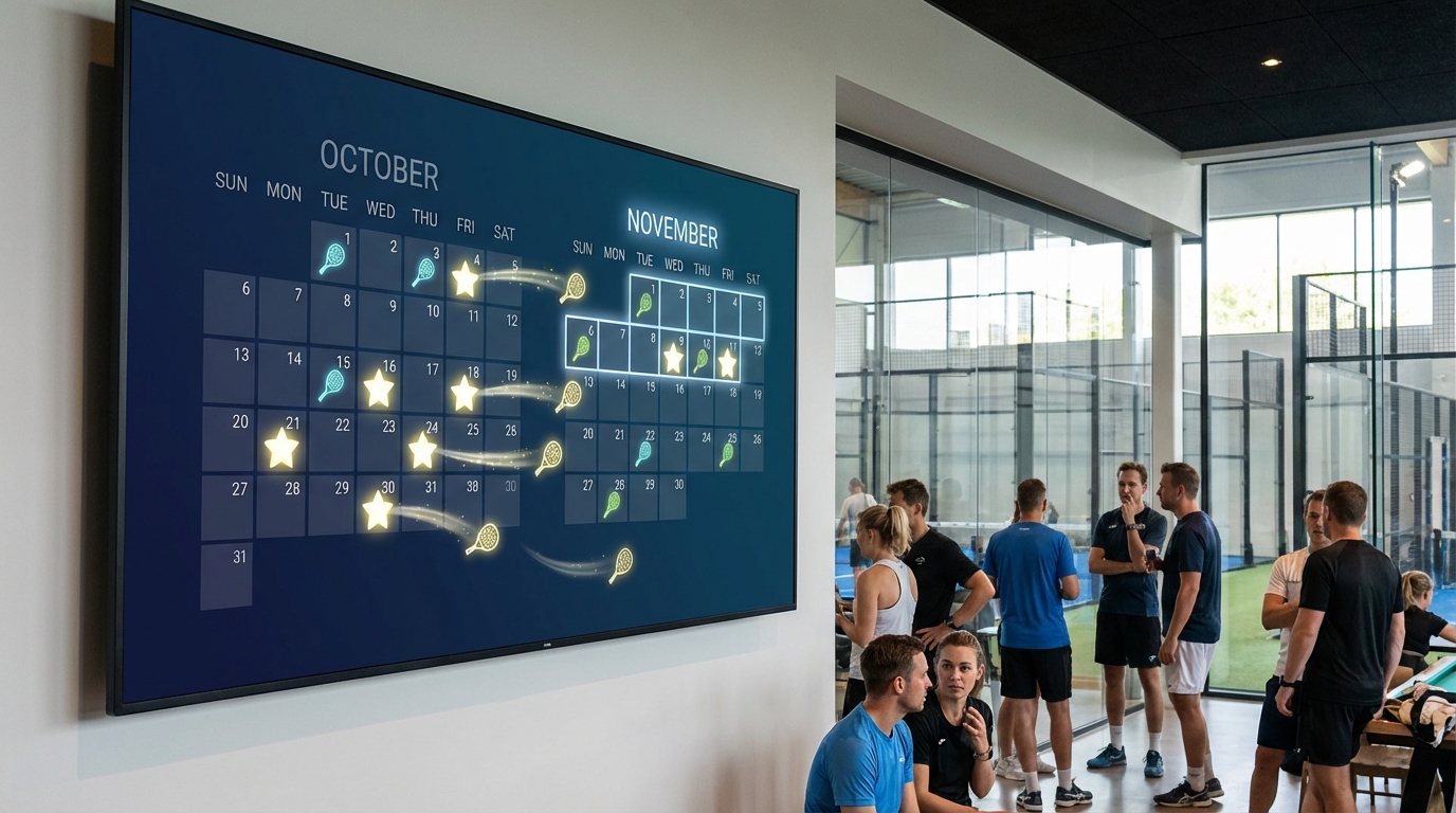 padel club calendar points visualization
