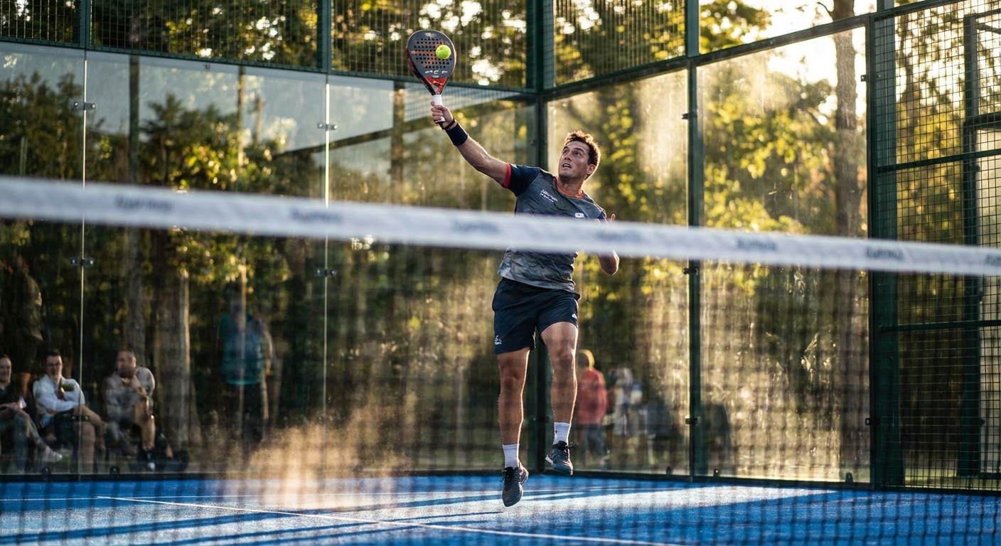 padel player bandeja overhead shot