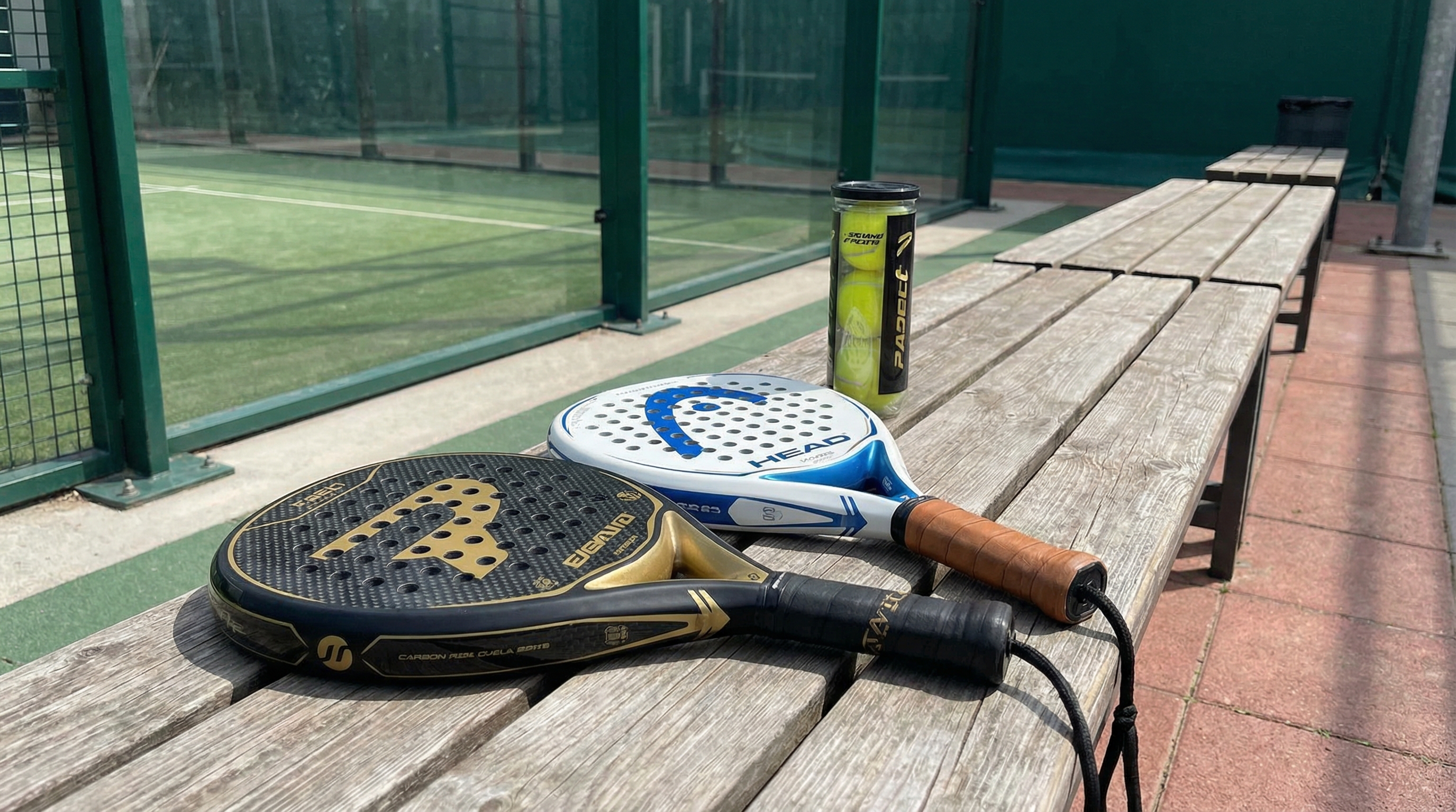 padel equipment display