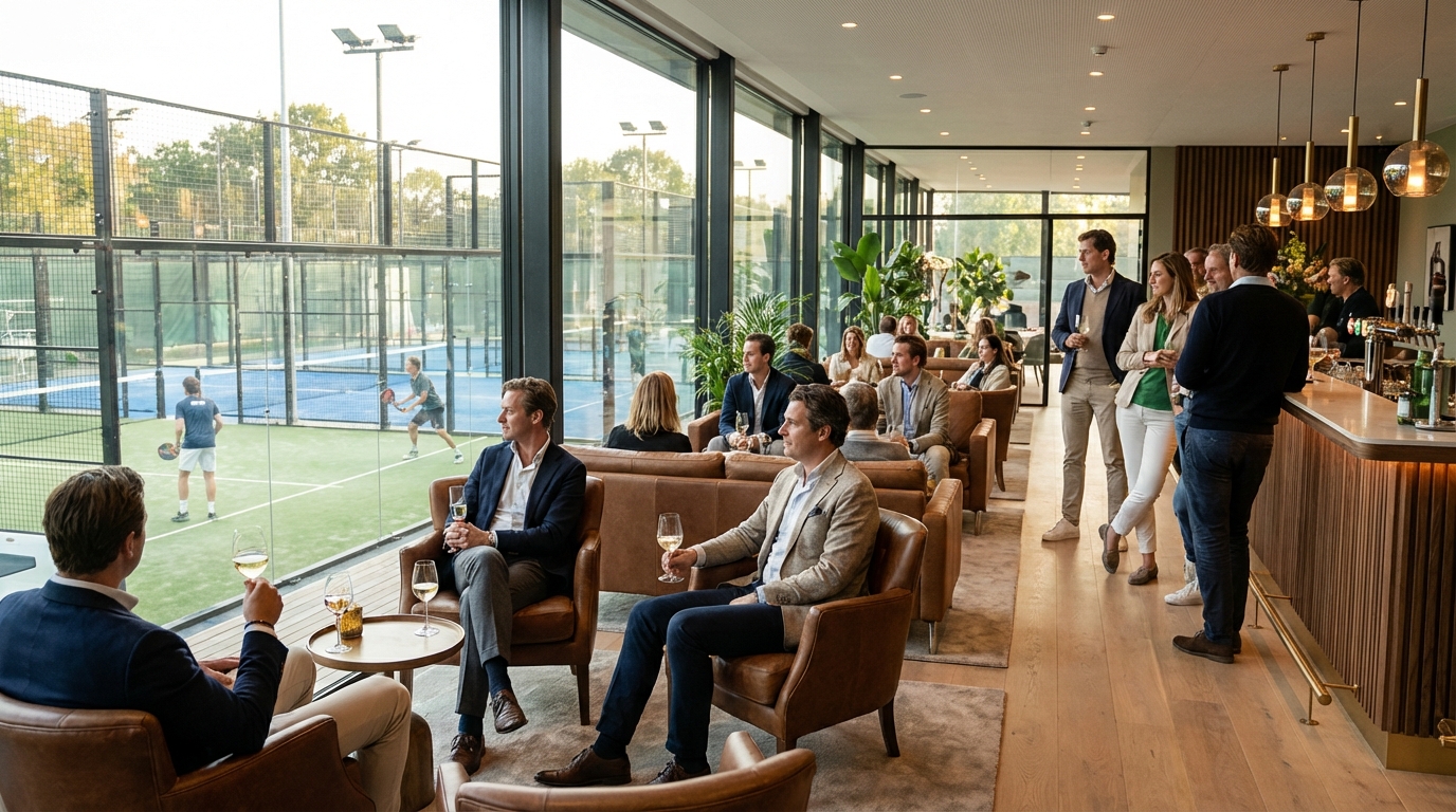 luxury padel club spectator scene