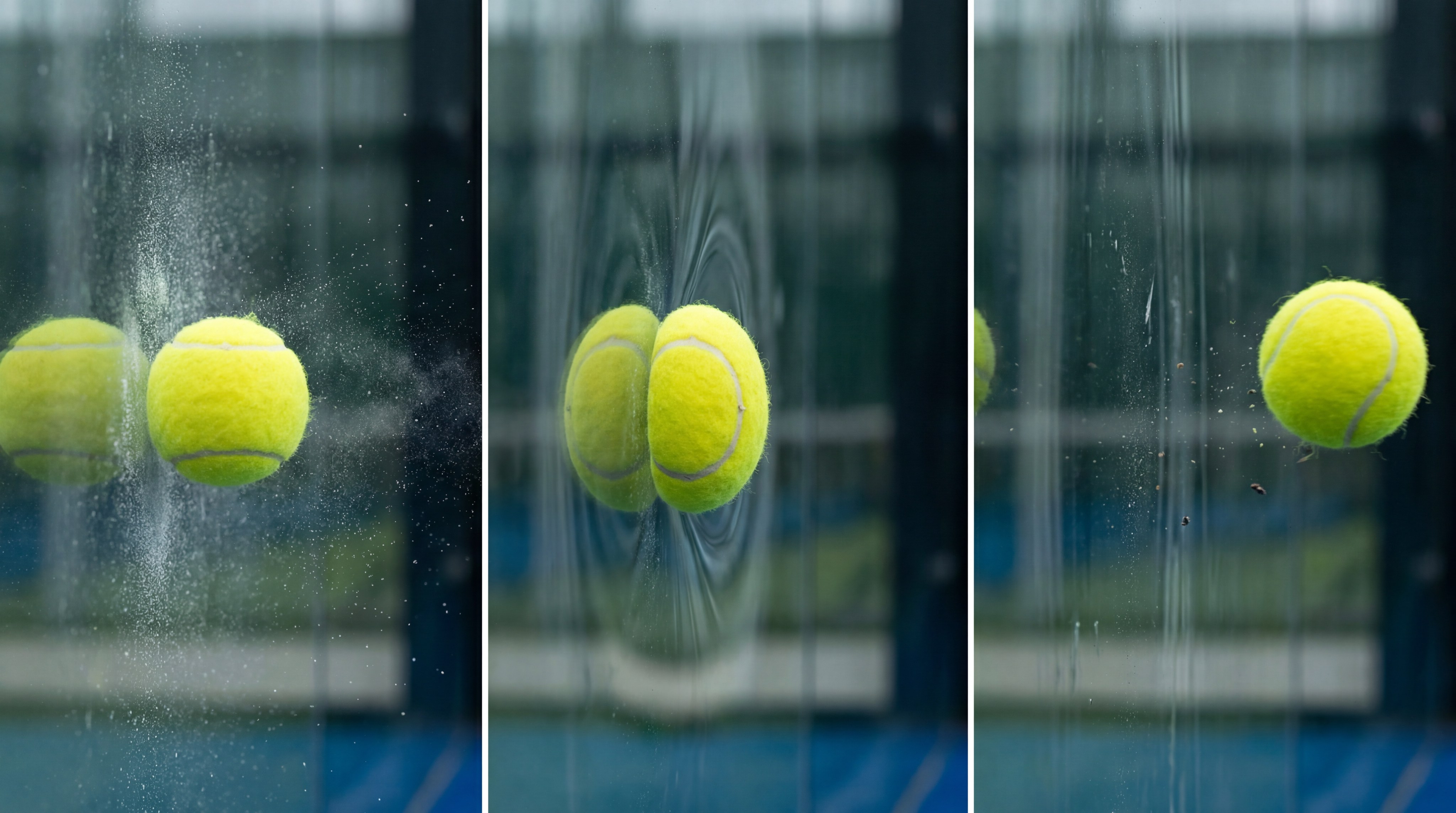 Photorealistic Slow-Motion Padel Ball Collision with Glass Wall