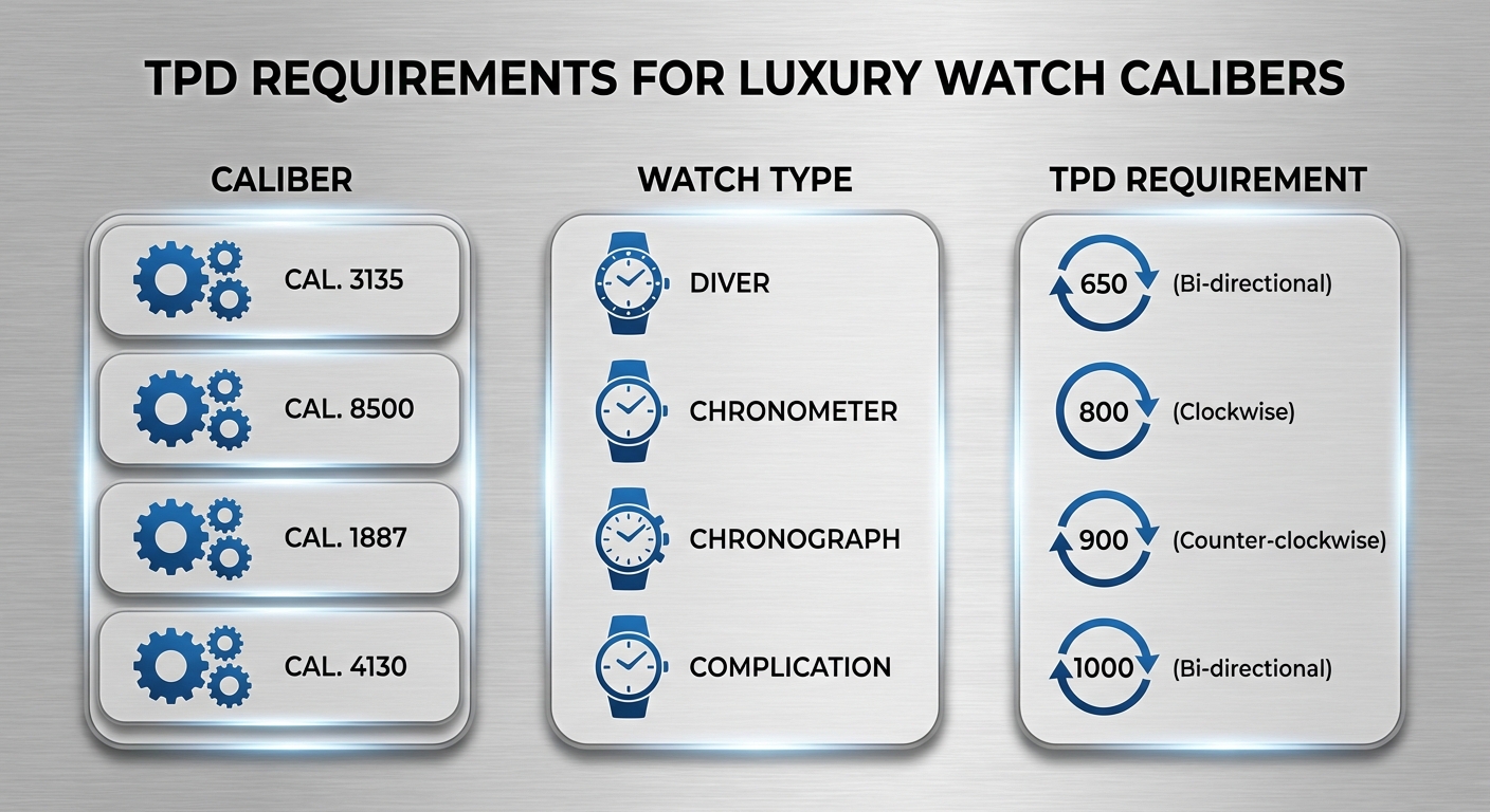 TPD Requirements for Luxury Watch Calibers (The Chart)