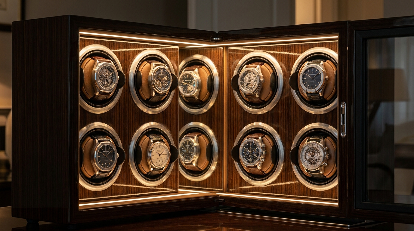 Luxury Watch Winder Safe with Premium Swiss Timepieces
