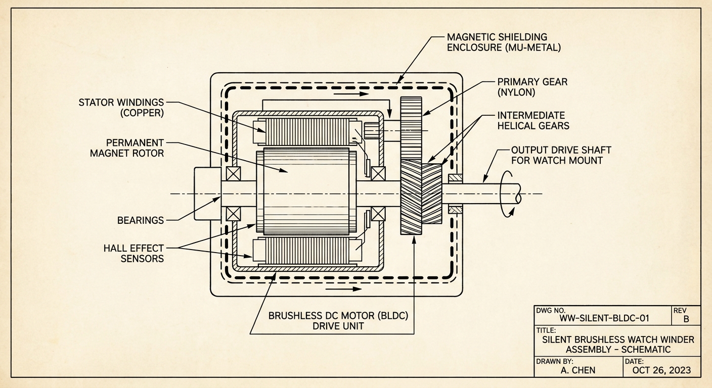 brushless watch winder motor schematic