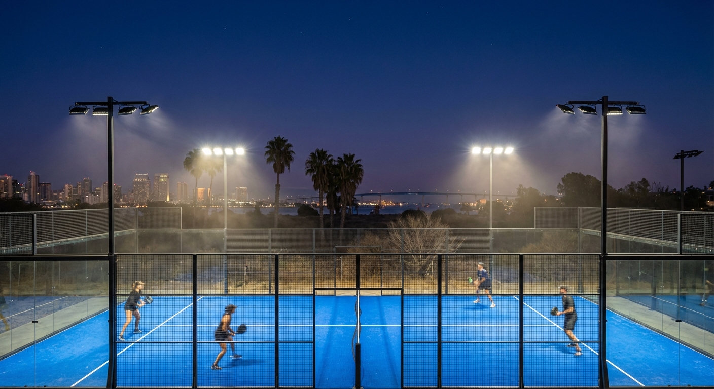 san diego padel court night