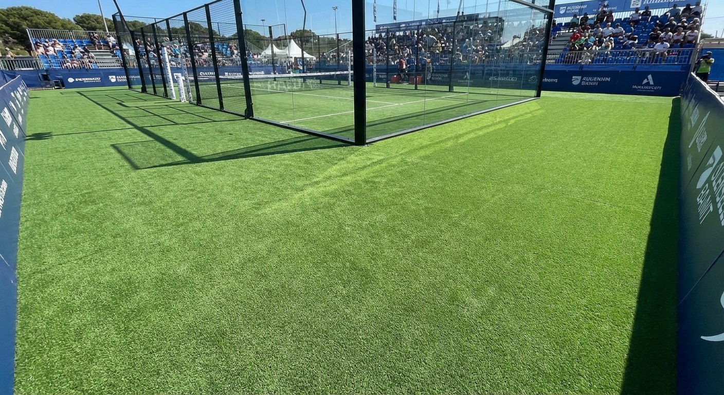 Padel court runoff area ensuring safety during high-intensity play