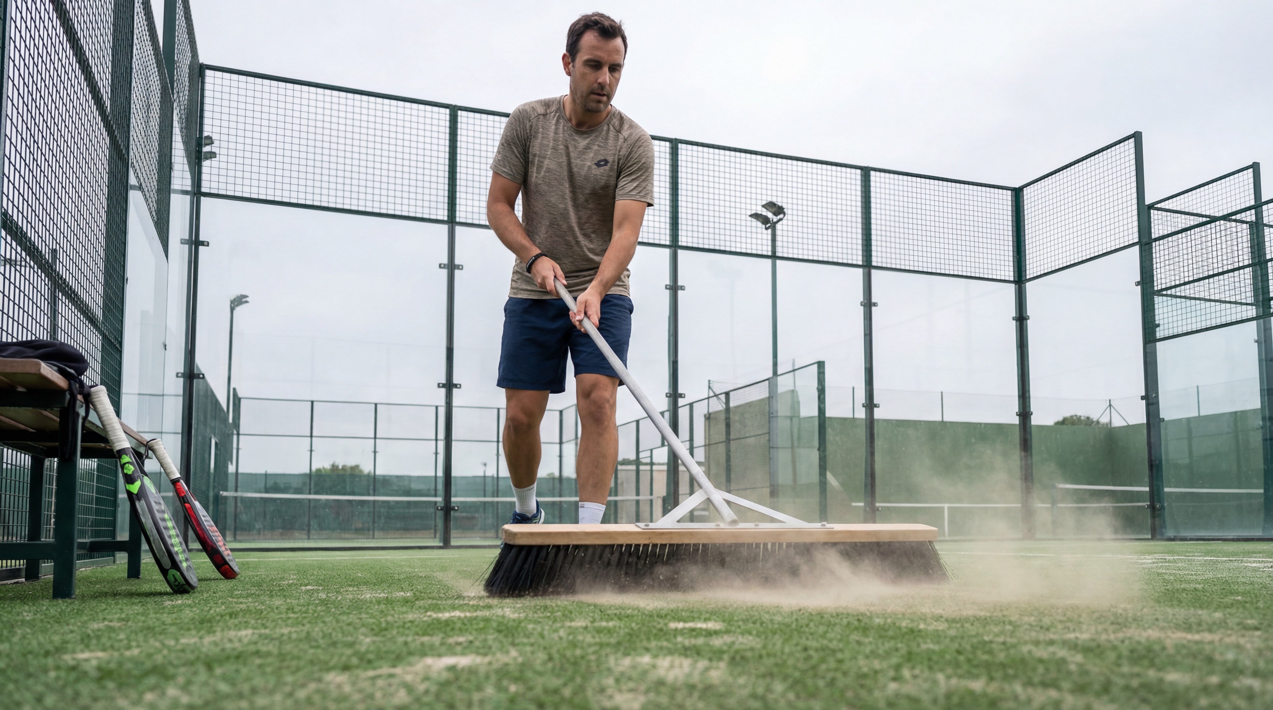 padel court maintenance sand redistribution