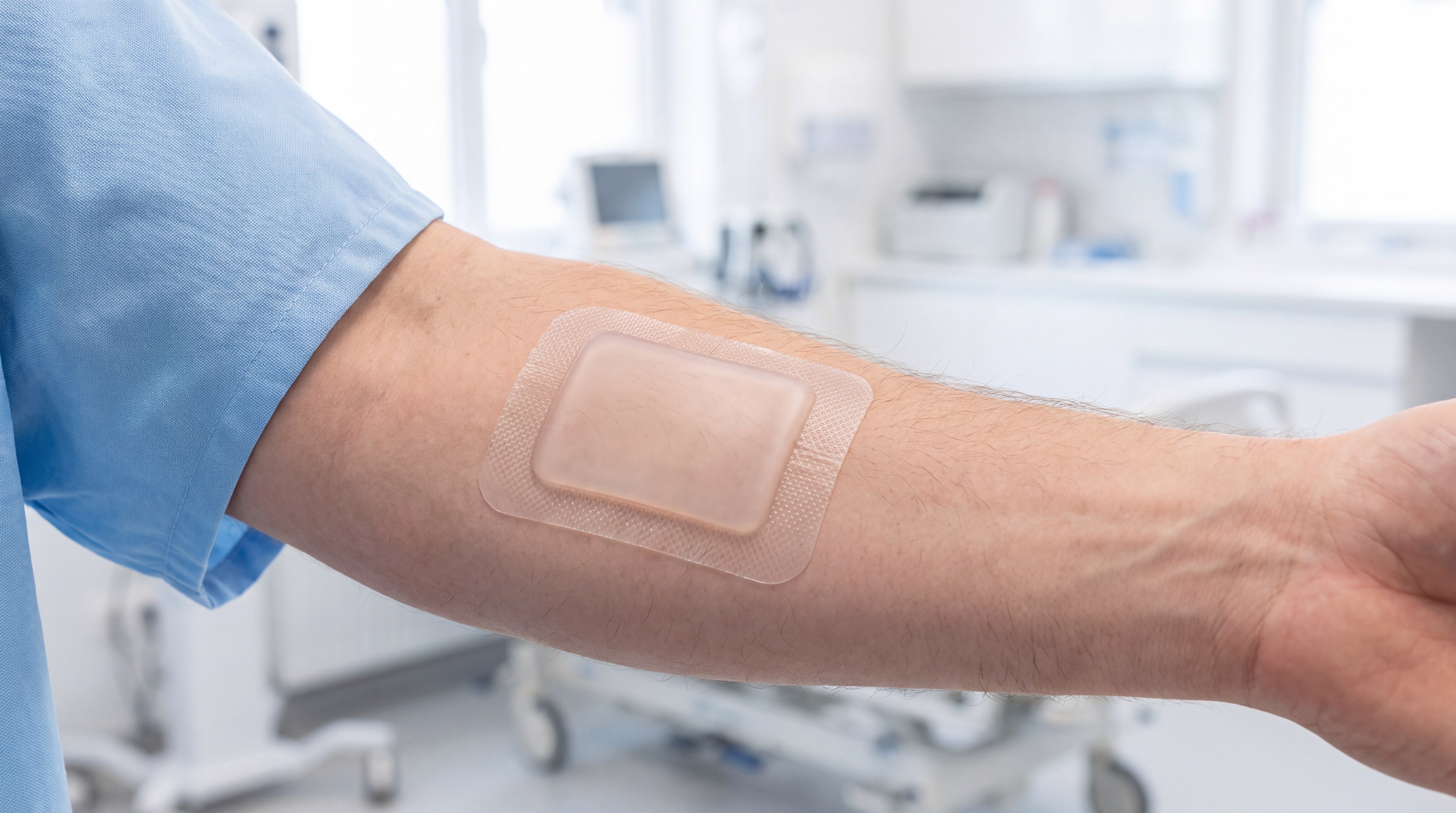 medical patch clinical closeup