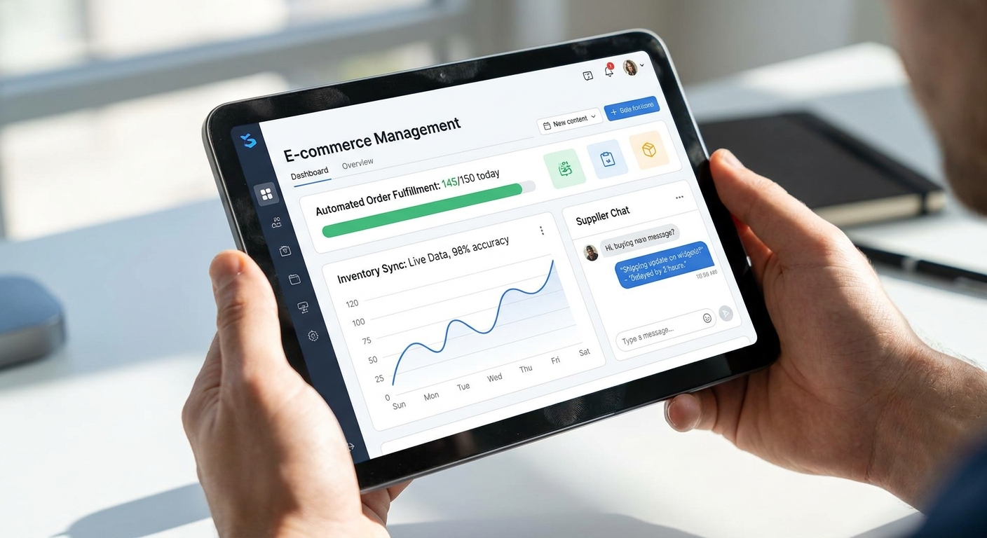 Modern E-commerce Order Fulfillment Interface on Tablet