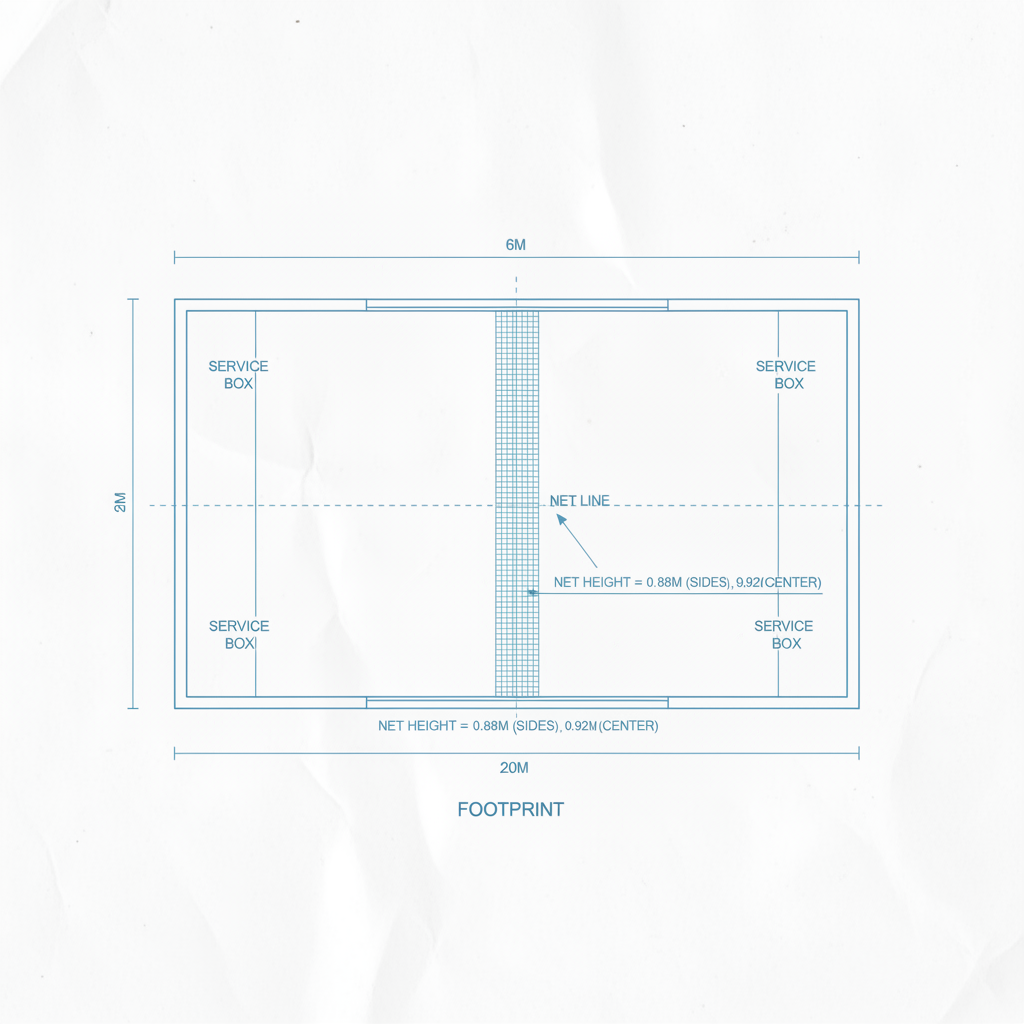 single padel court dimensions