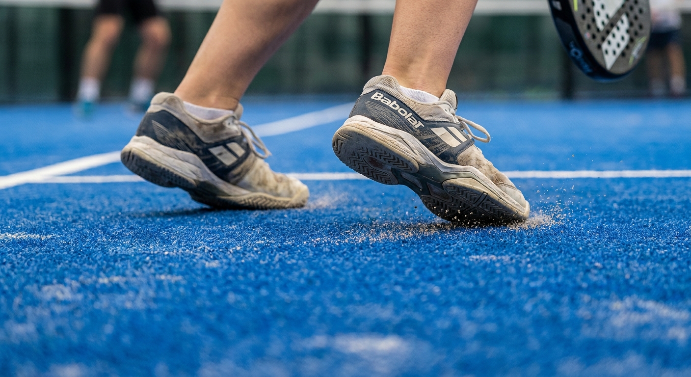 padel player shoe closeup