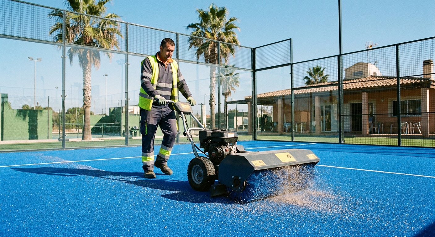 padel court maintenance worker