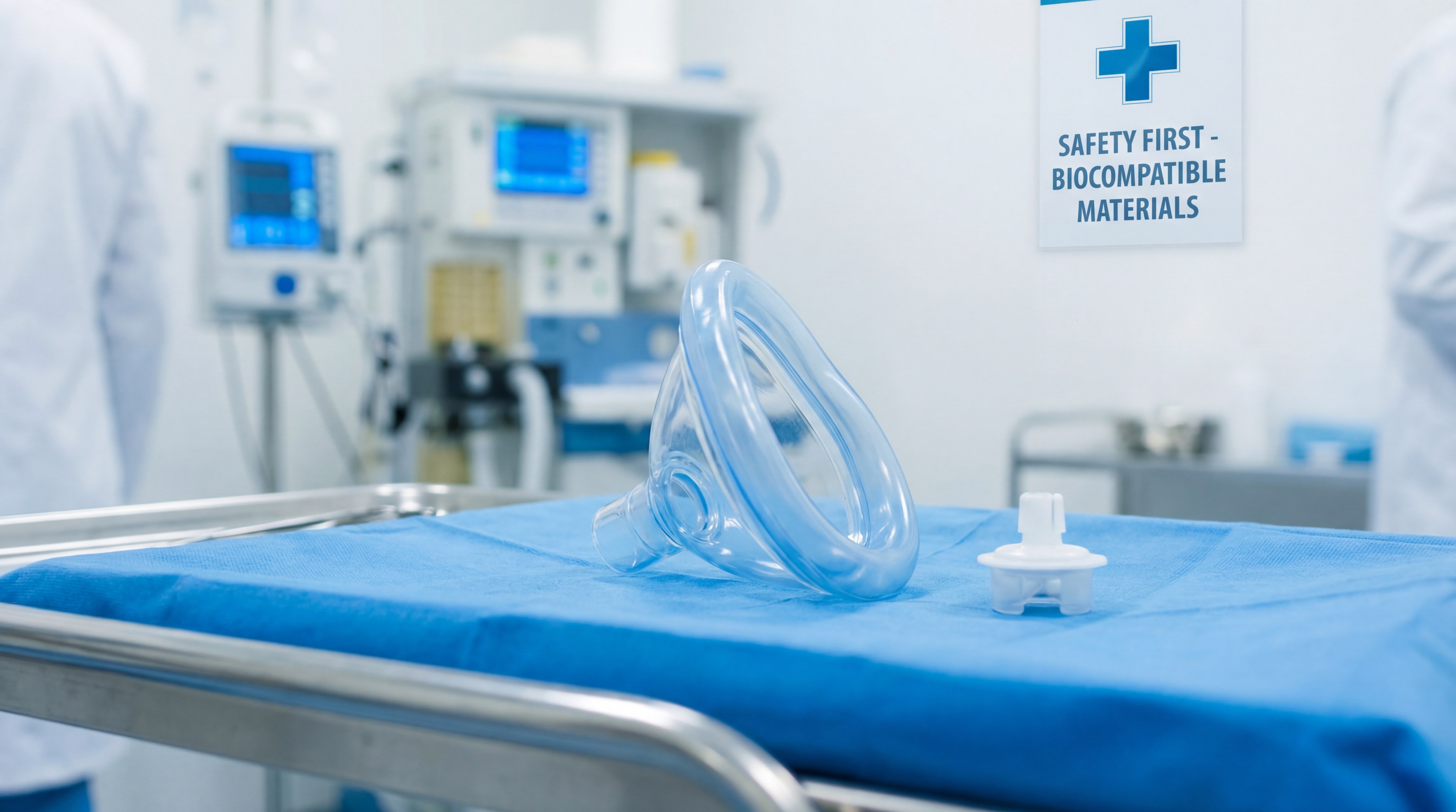 Medical respiratory mask made from biocompatible LSR