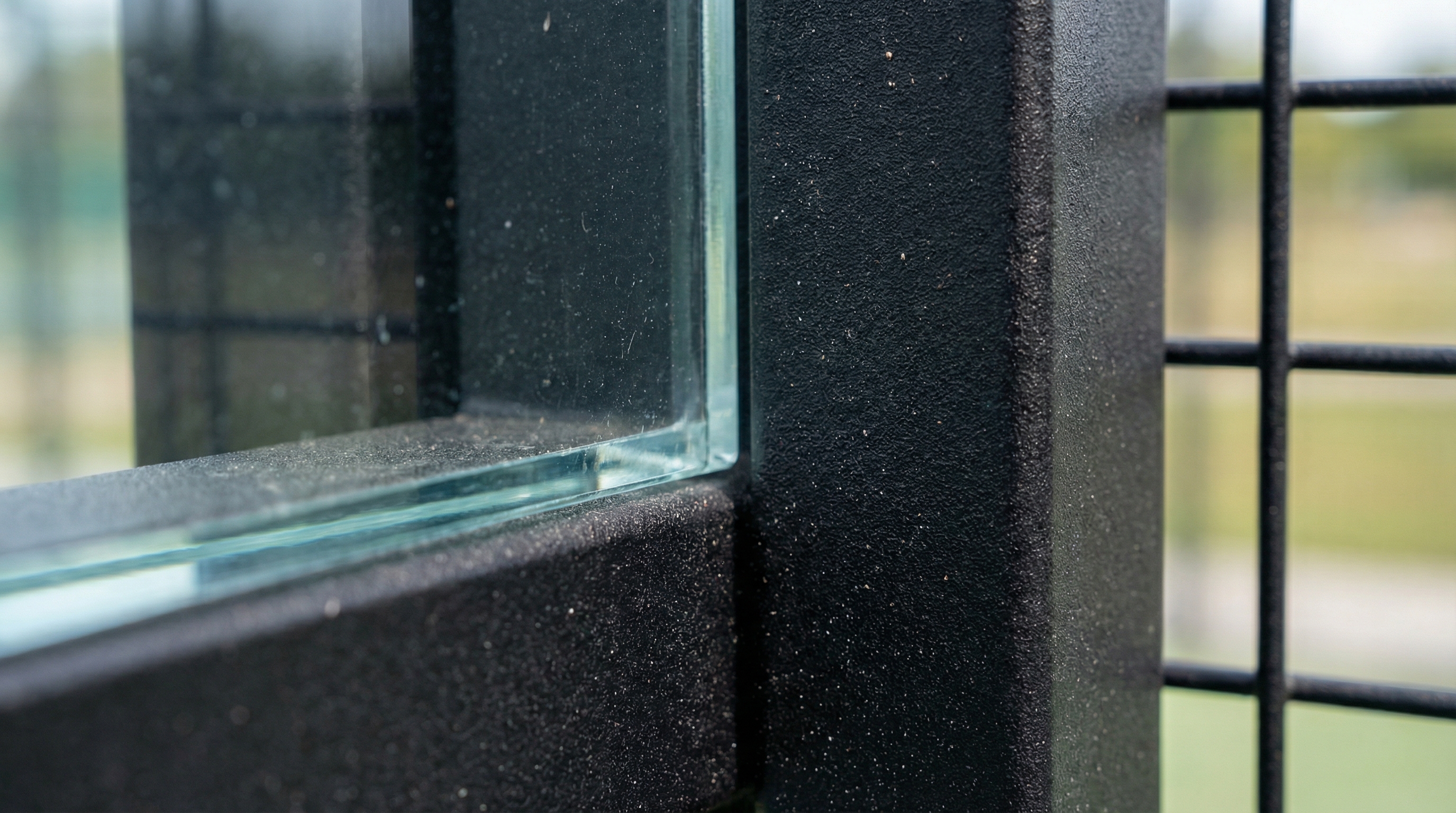 padel court glass mesh detail