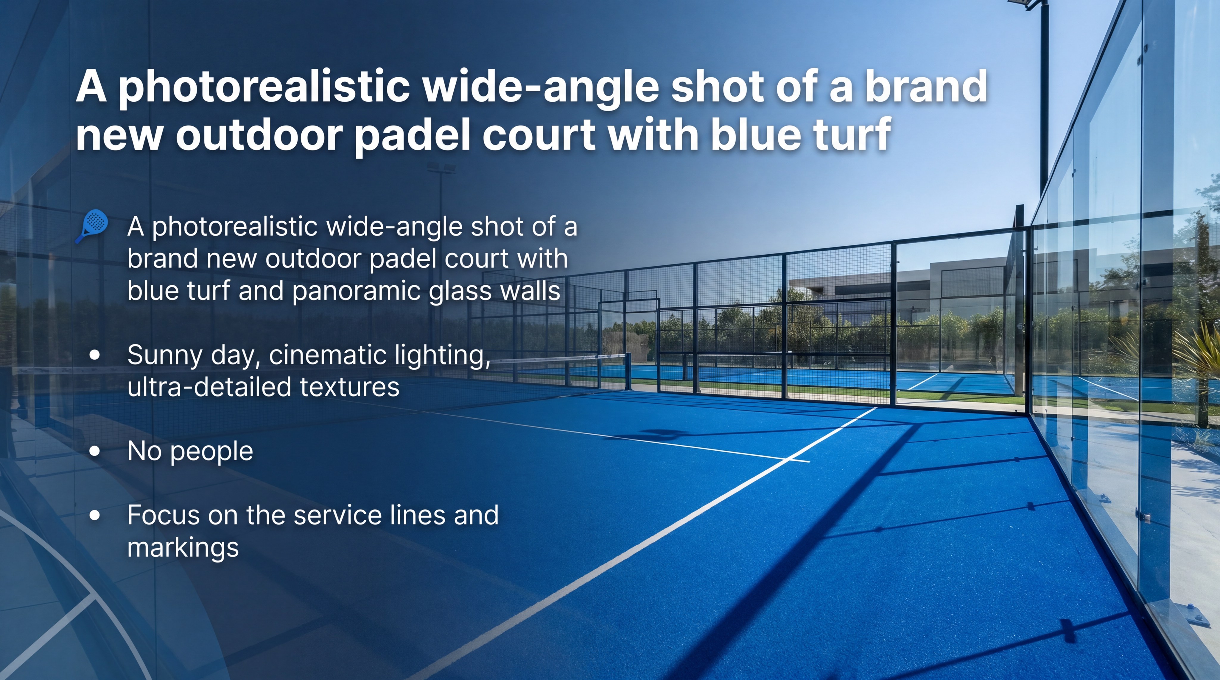 outdoor padel court blue turf
