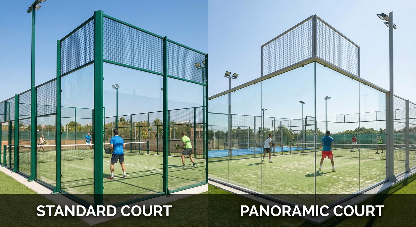 padel court comparison photorealism