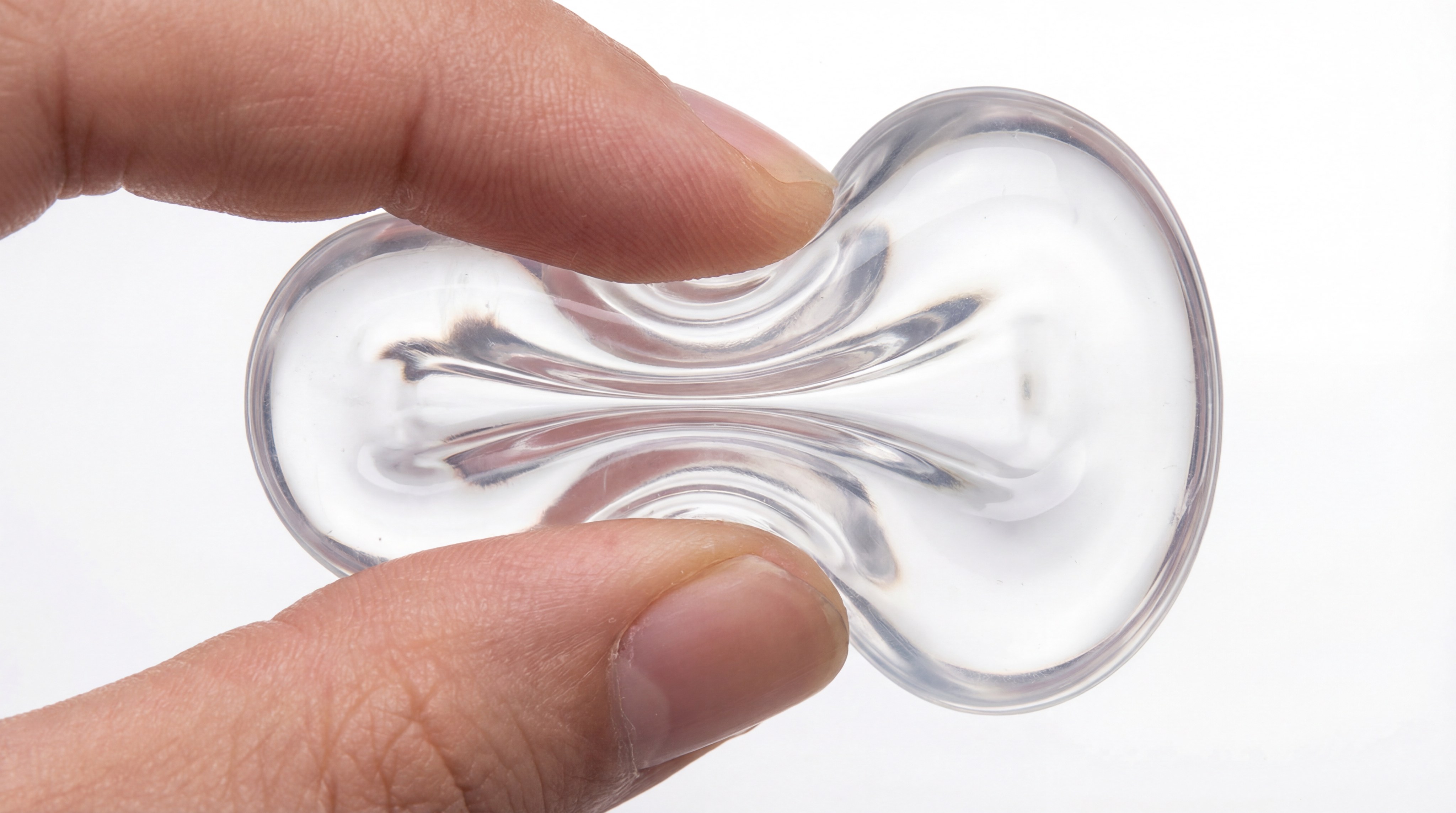 Silicone gel compression test on a middle-ground durometer sample.