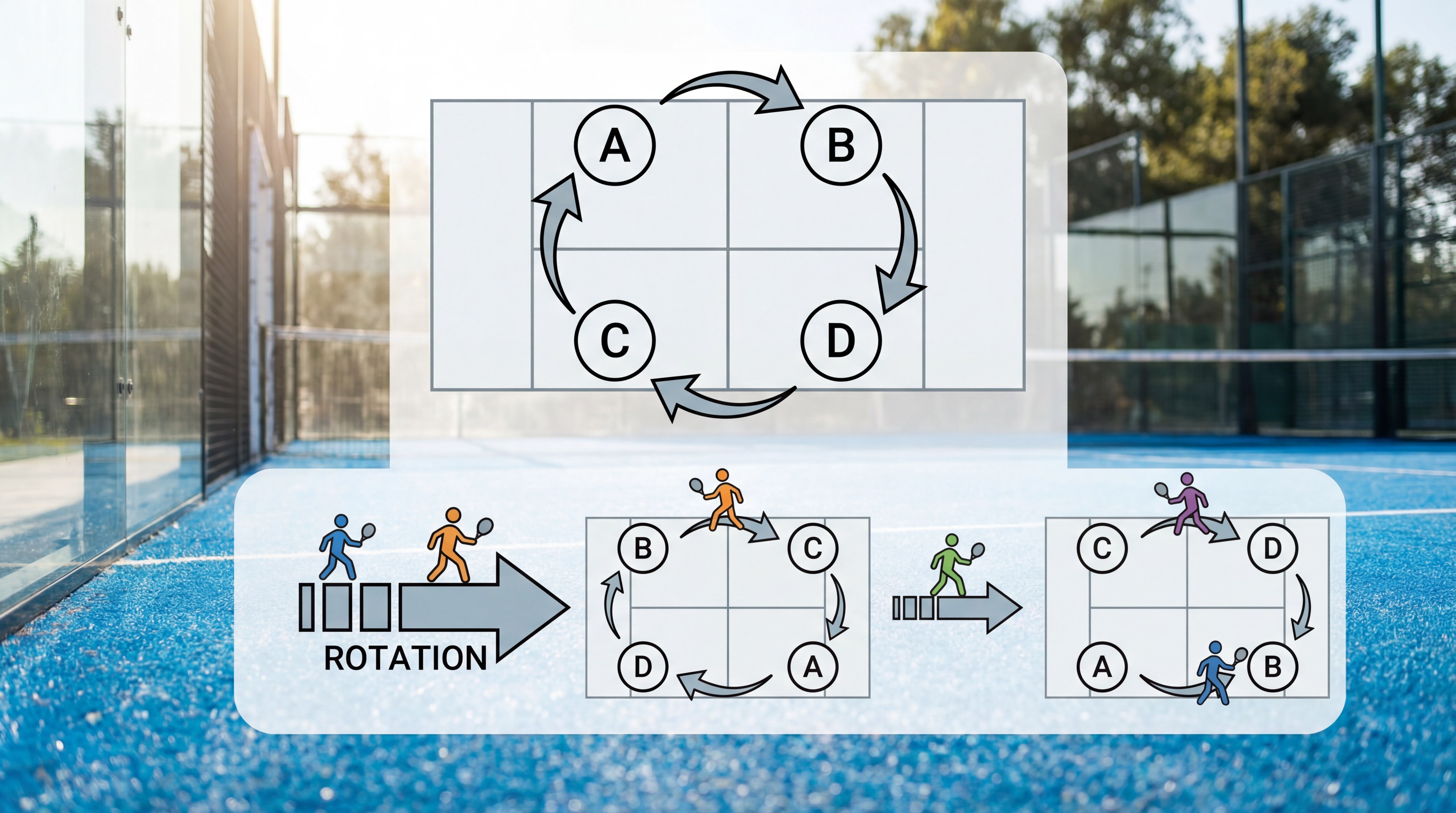 padel americano rotation infographic