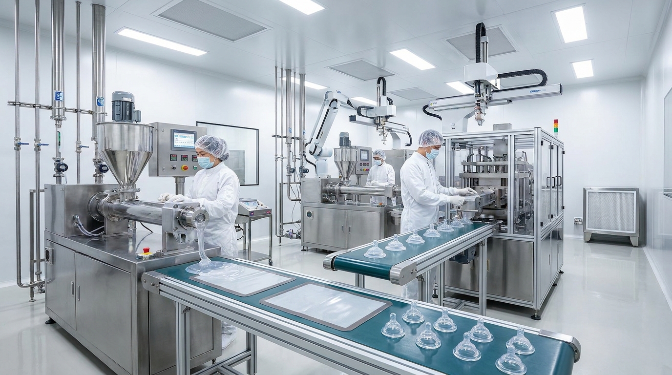 Industrial cleanroom for silicone manufacturing