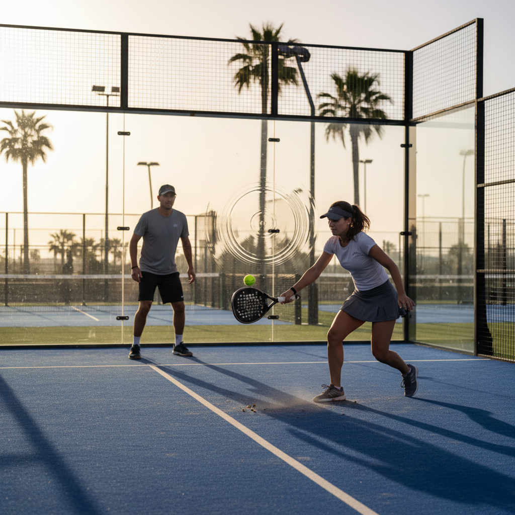 padel match action shot