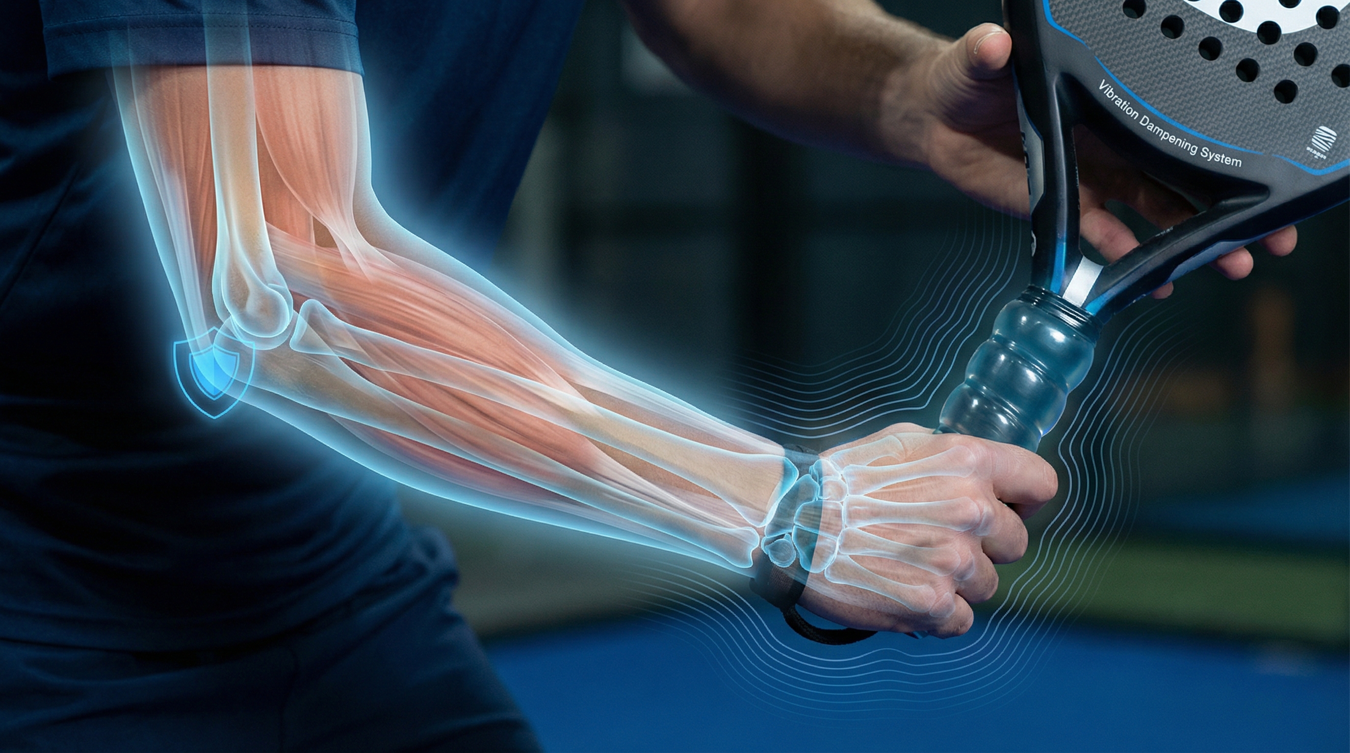 padel racket arm anatomy vibration