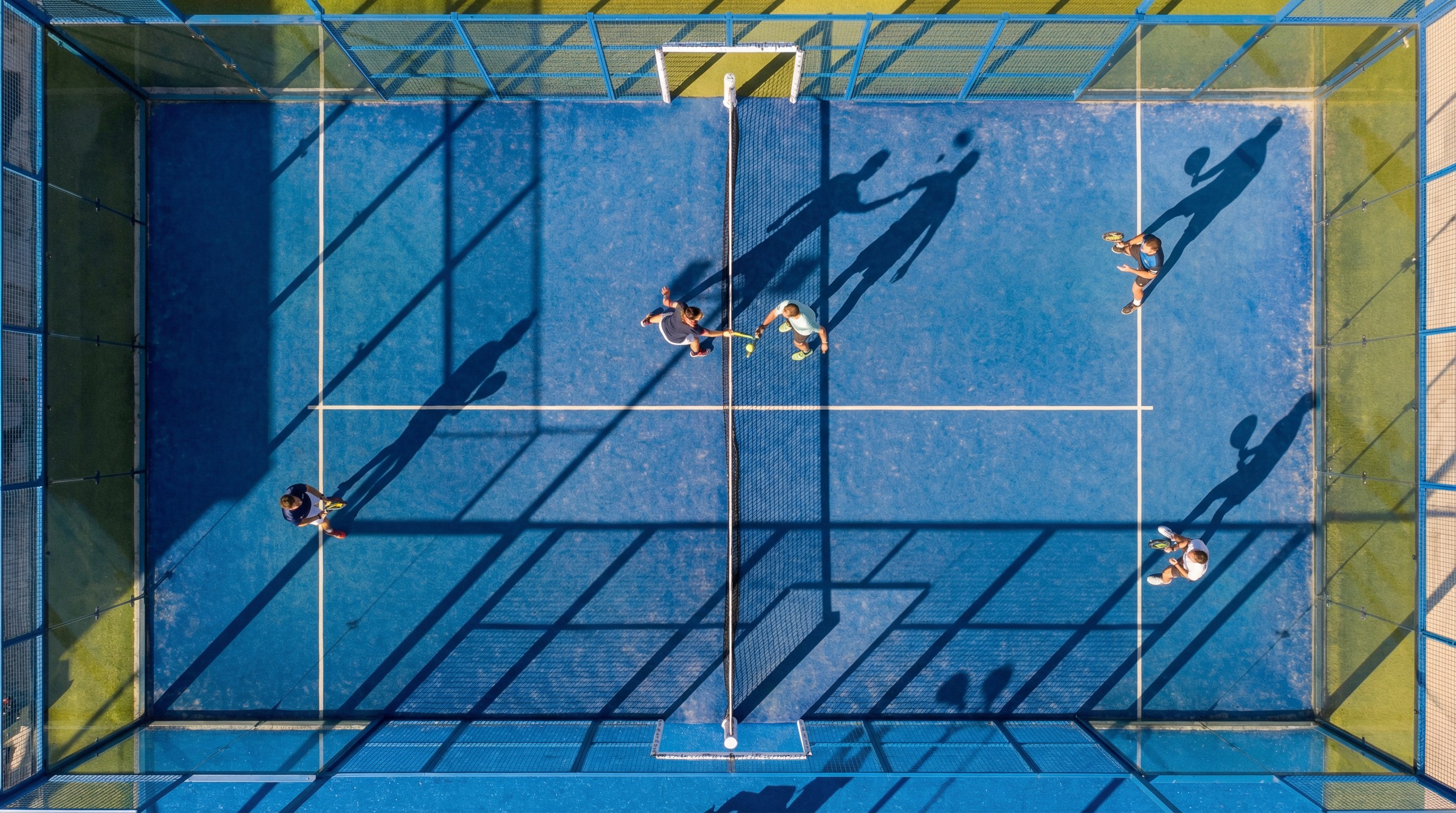 aerial view of padel court positioning