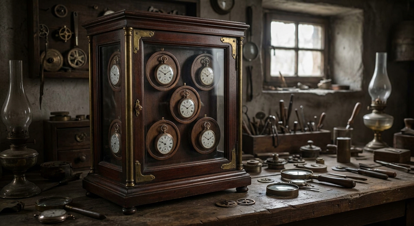 Historical watch cabinet