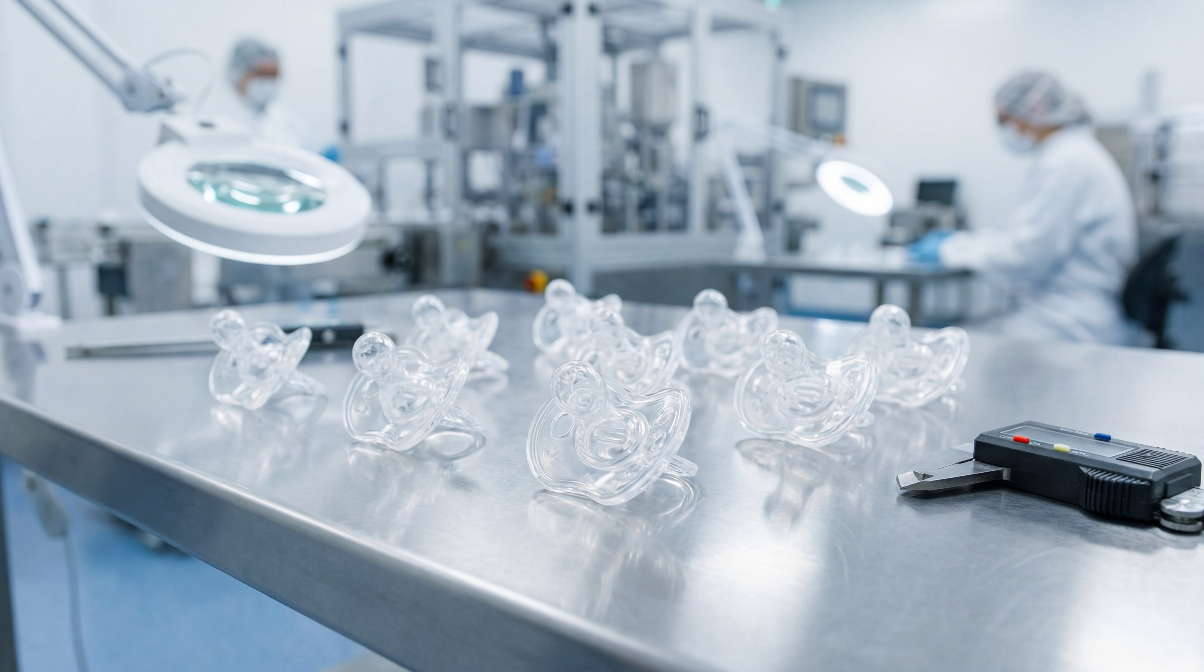 silicone pacifiers macro inspection