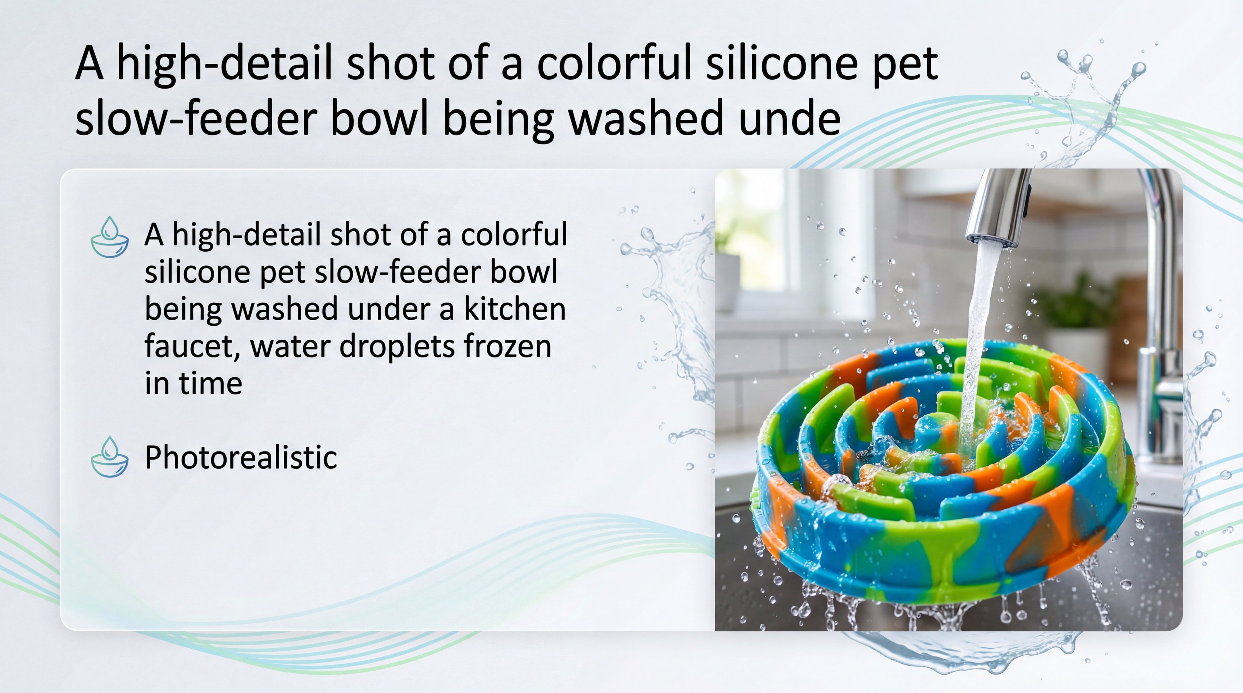 A colorful silicone pet bowl being washed