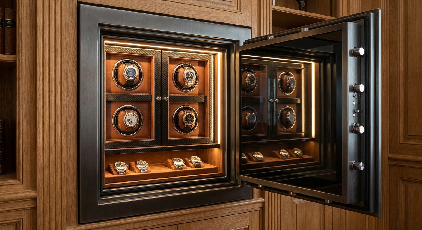 luxury watch winder safe display
