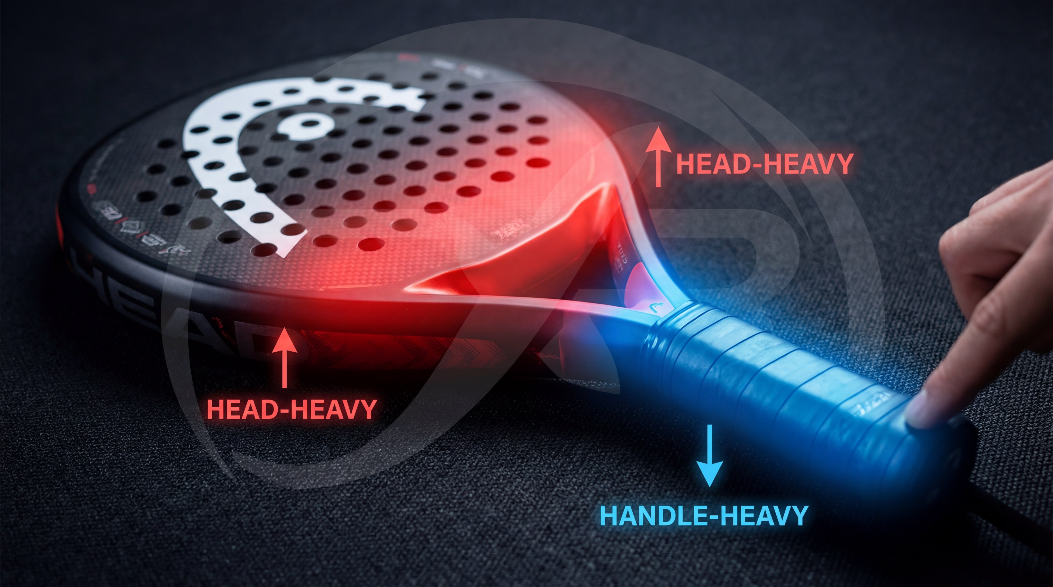 Padel racket balance point distribution