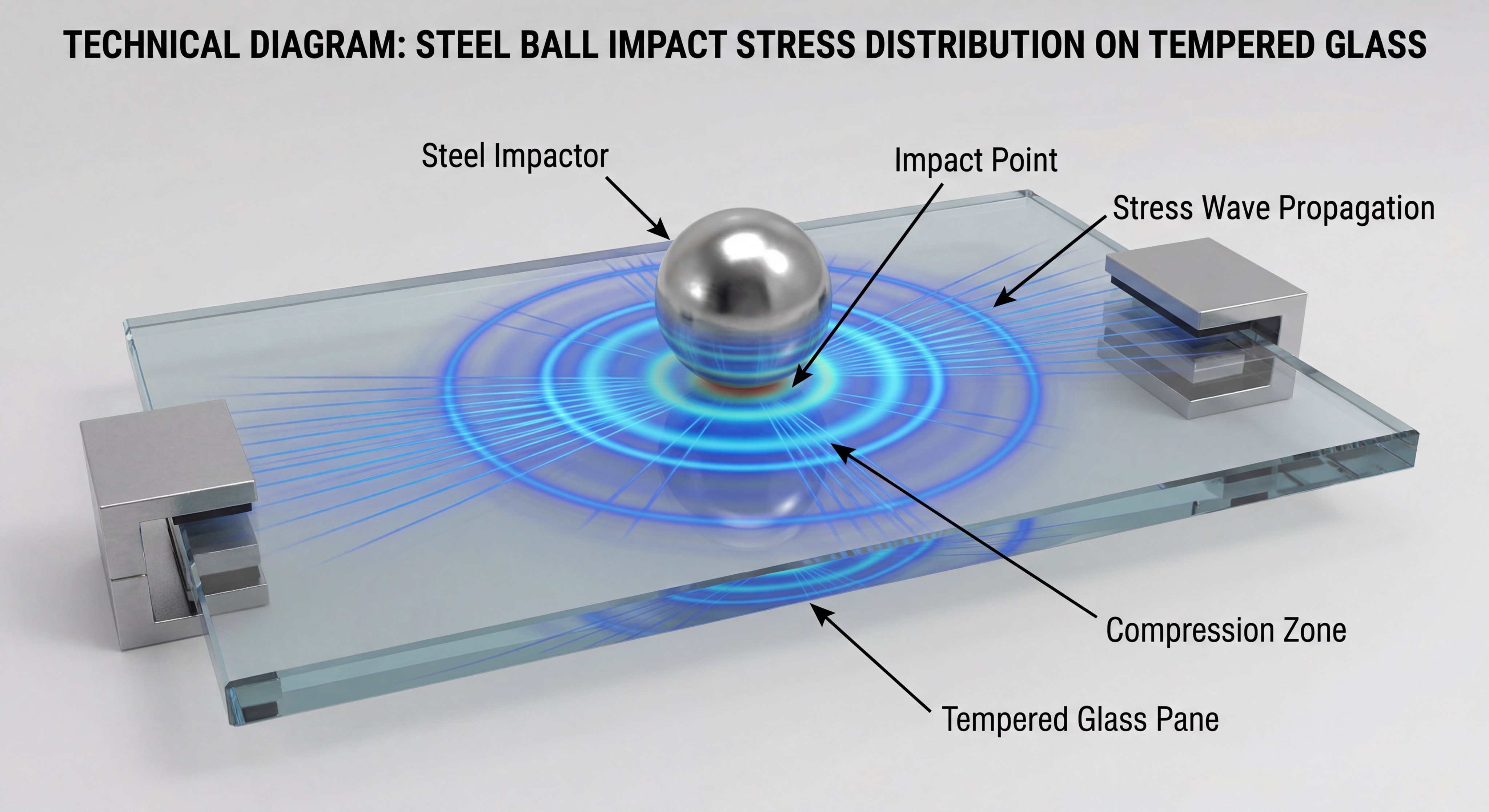 Tempered Glass Impact Stress Analysis
