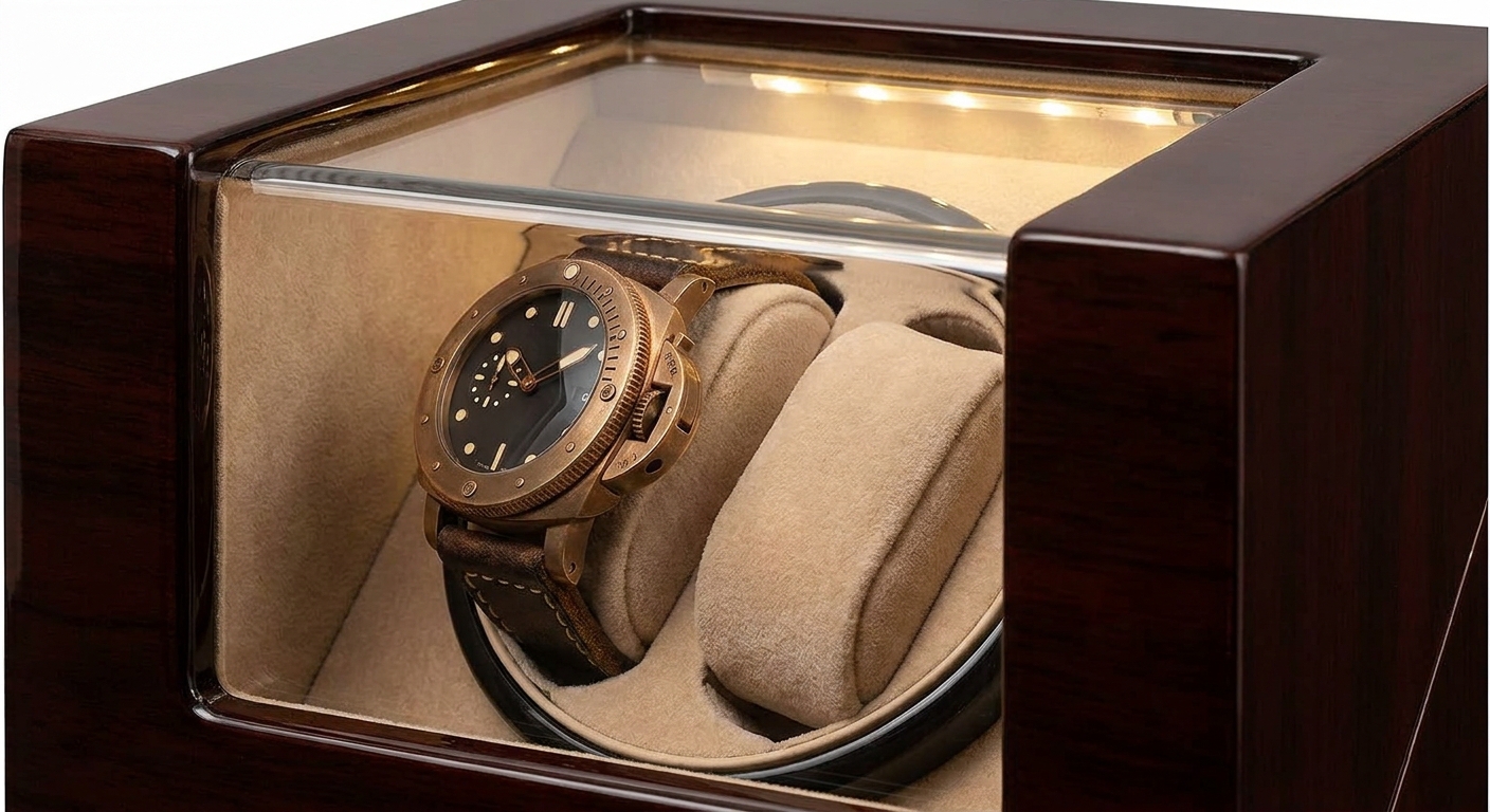 luxury diver watch winder display index 8