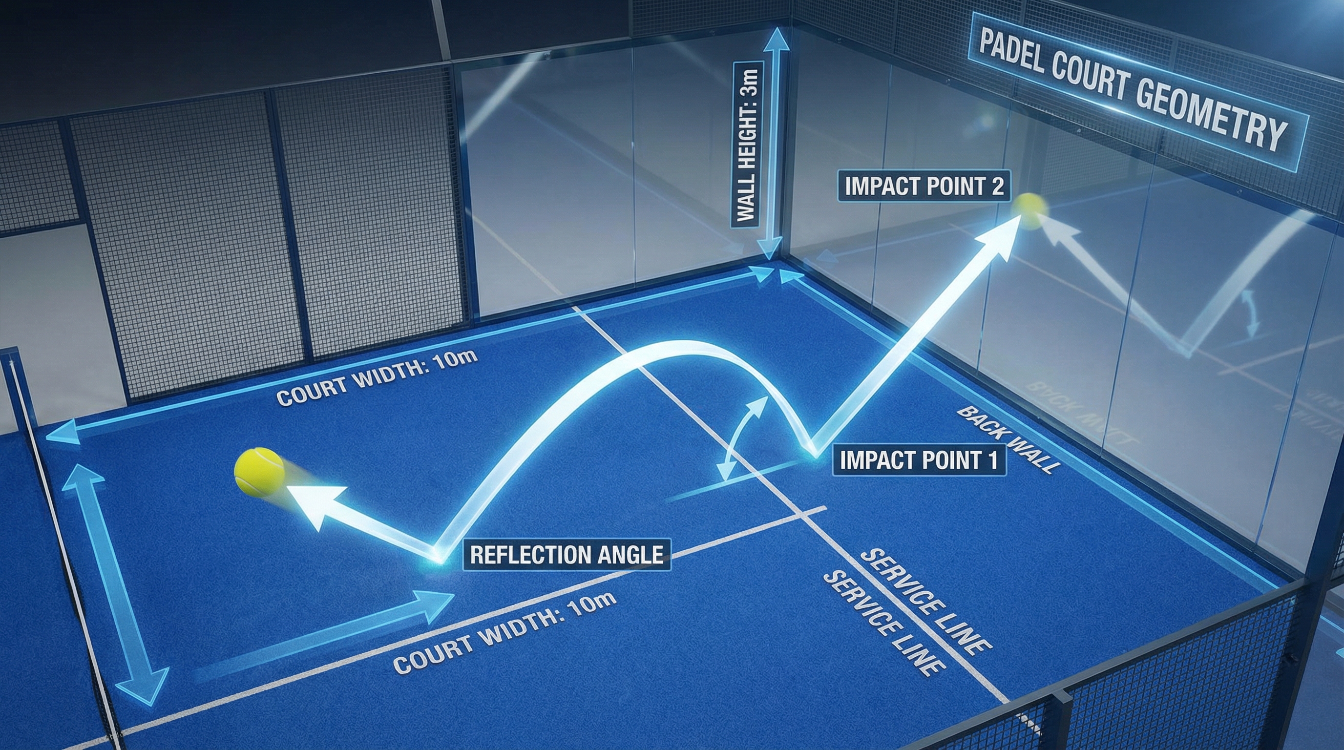 padel court geometry infographic