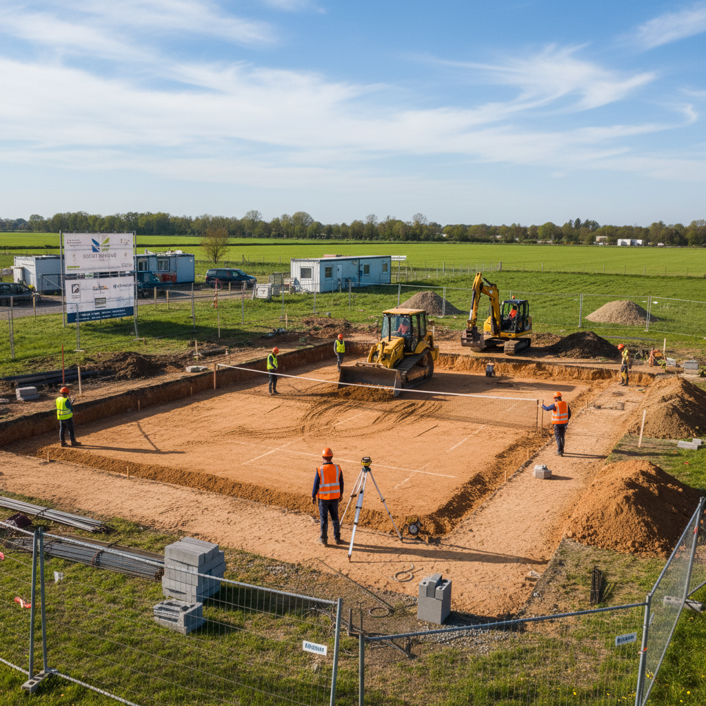 construction site padel court excavation