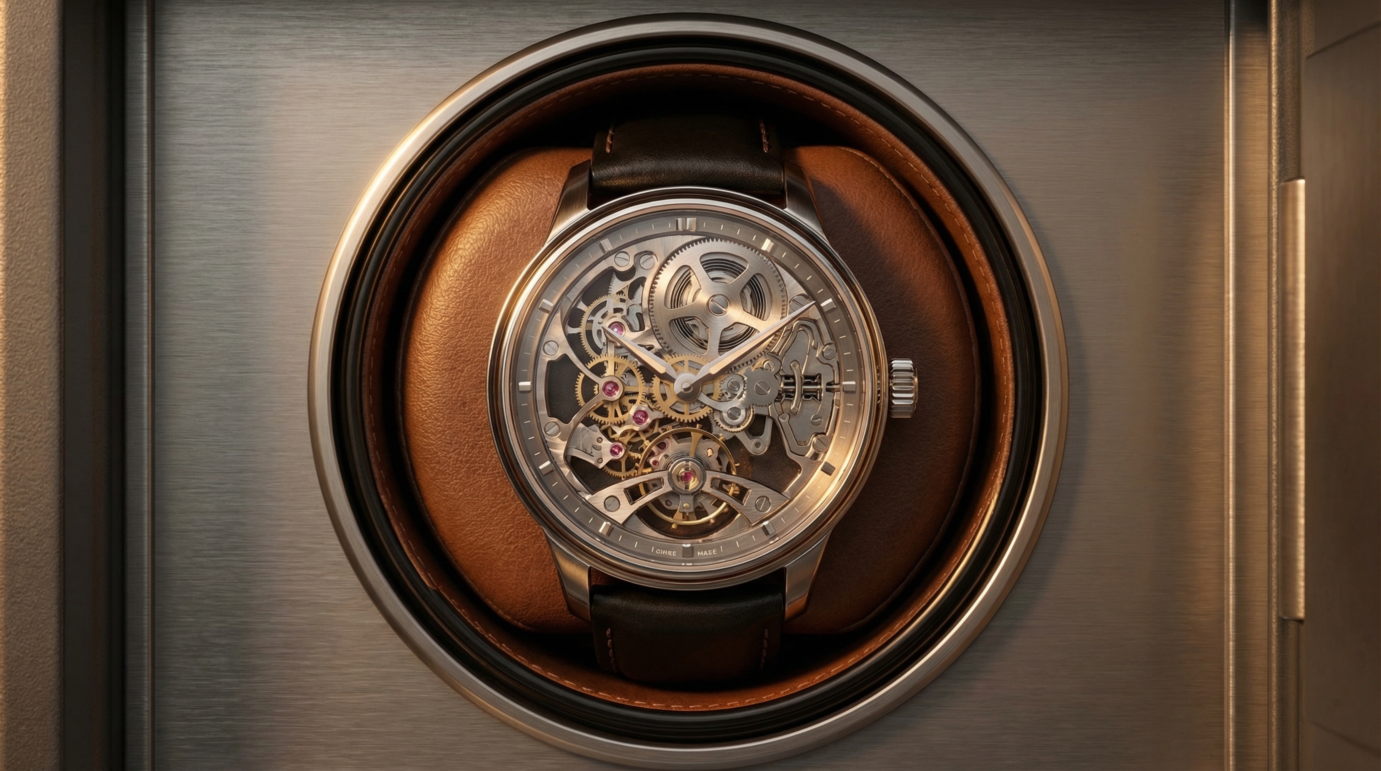 mechanical watch winder closeup