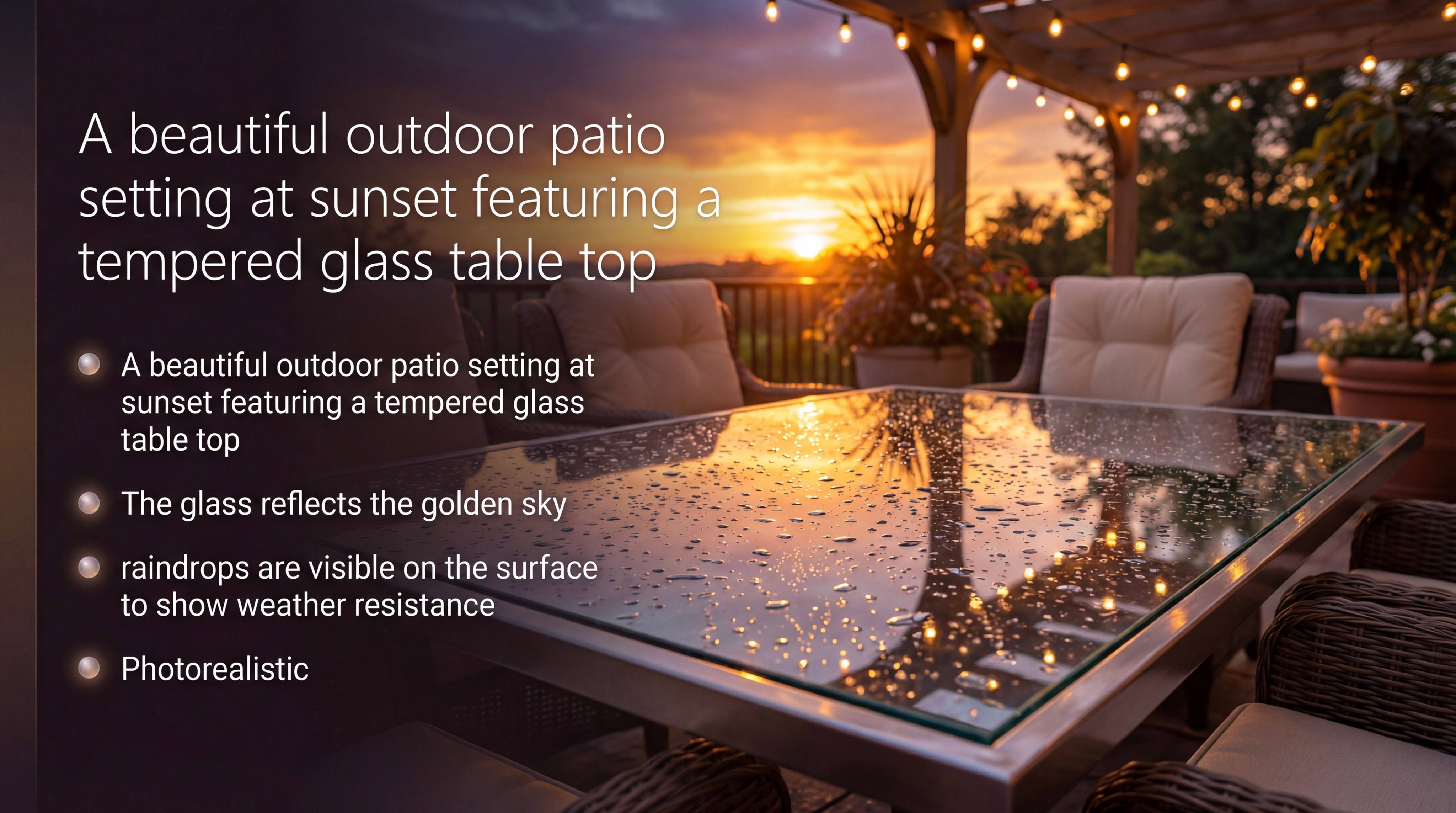 Outdoor sunset patio table