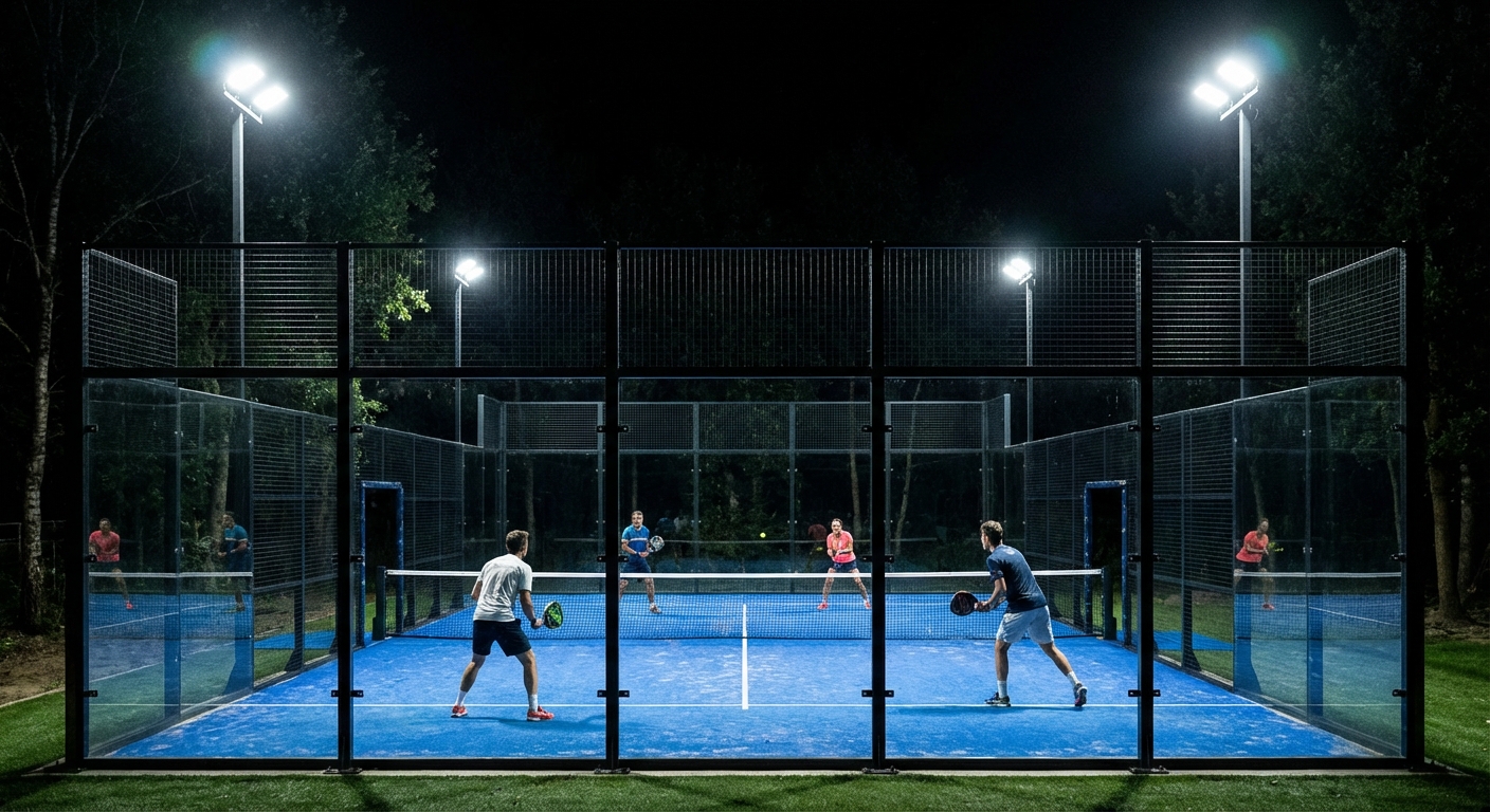 padel court night led lighting